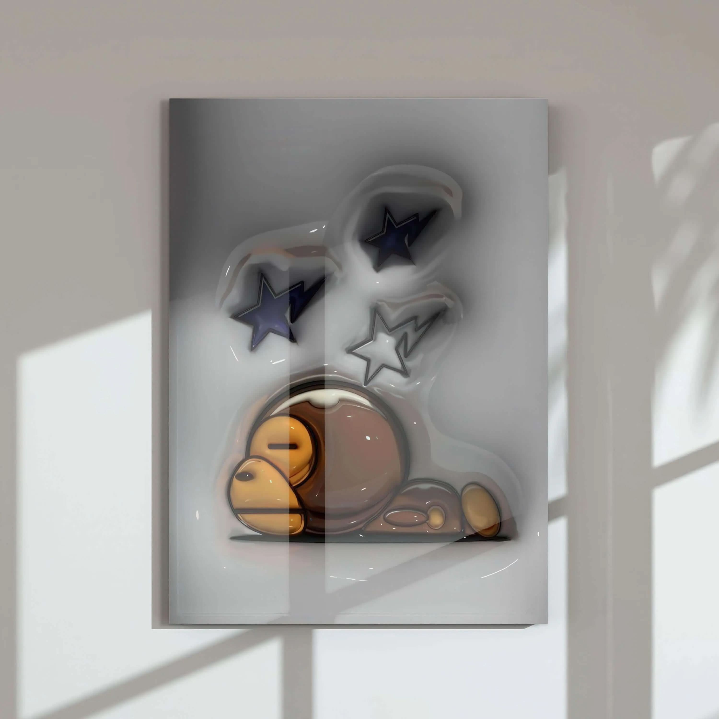 Stylish and modern print from the 3D Hypebeast Cool Room Decor set with vibrant street-style aesthetics.
