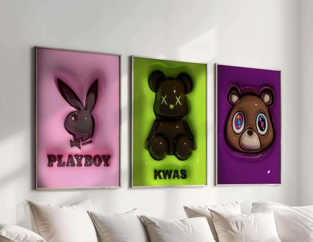Colorful hearts emoji design perfect for adding a playful touch to your space.
