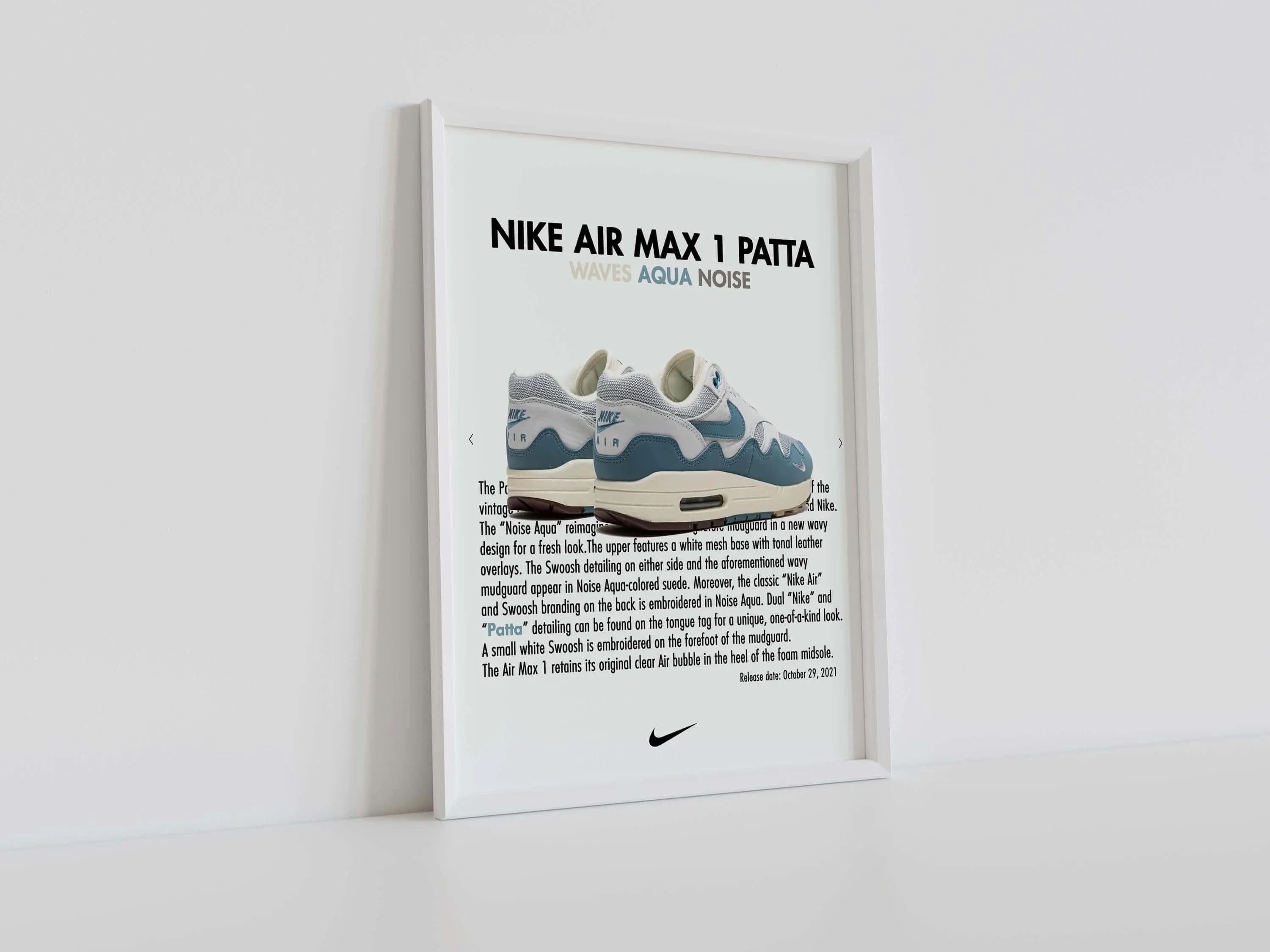 Air Max 1 Patta Poster Set displaying vibrant sneaker design with artistic text elements.