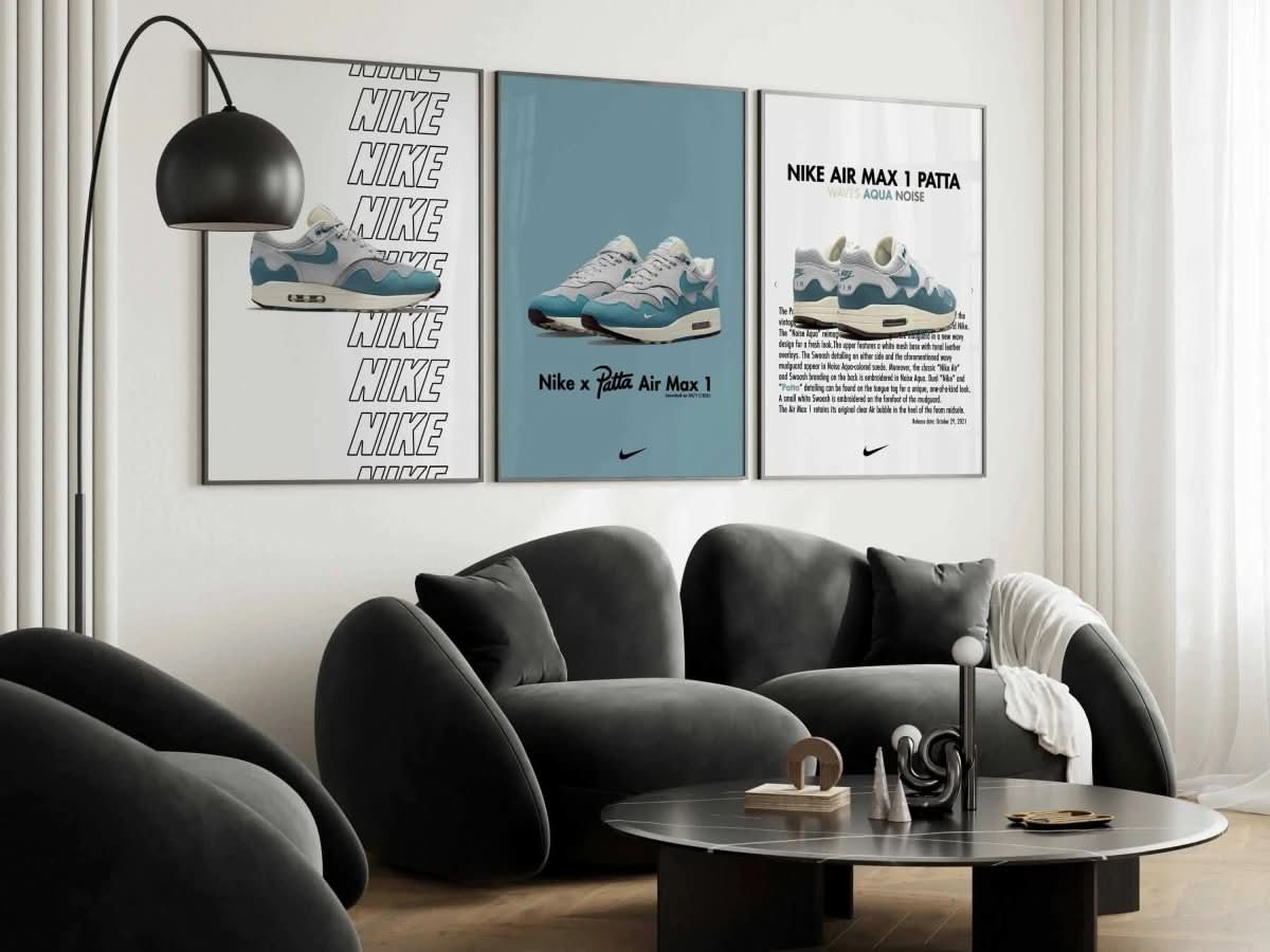 Air Max 1 Patta Poster Set portraying fashionable sneaker art with eye-catching visuals.