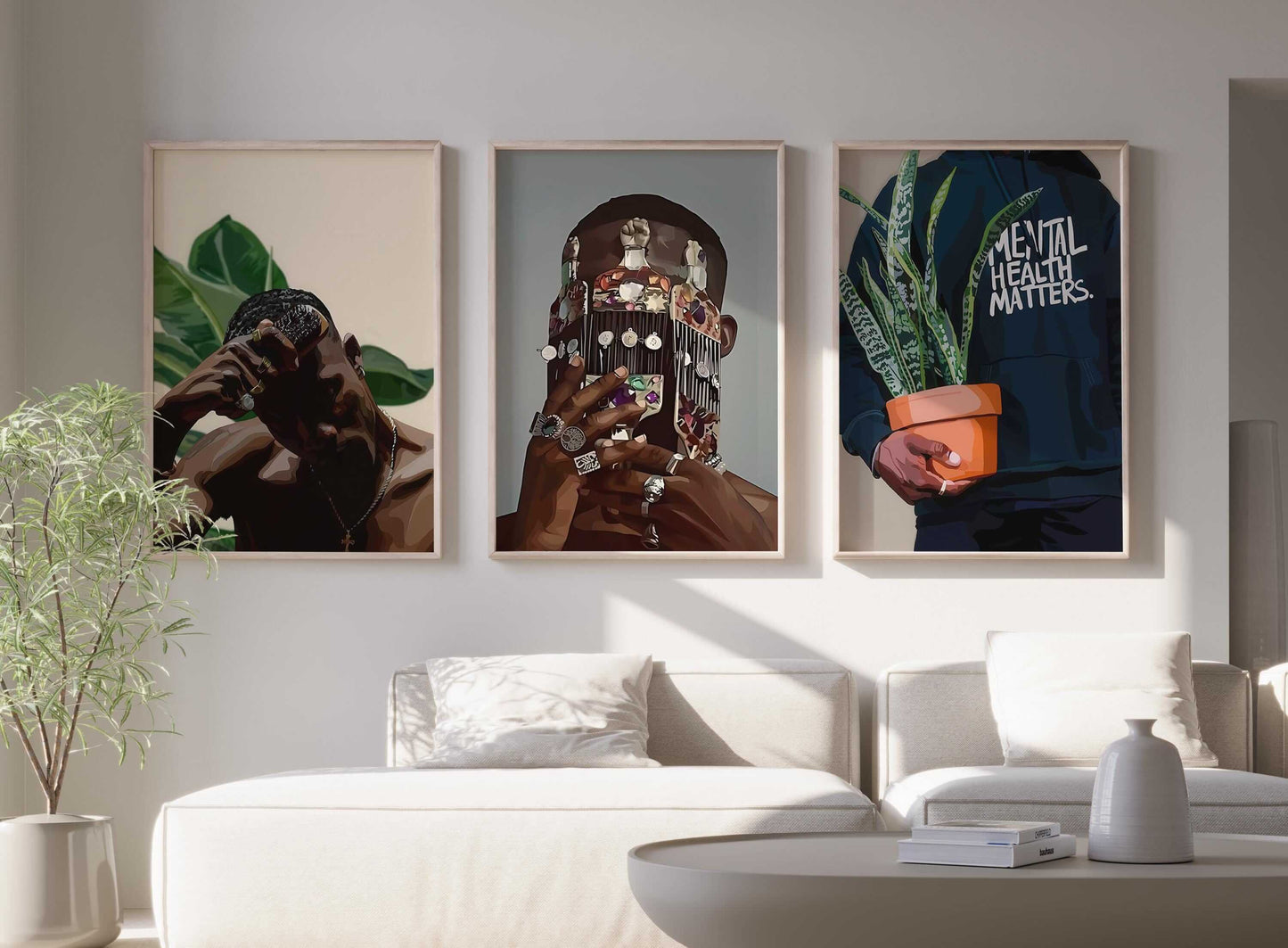 Black Melanin Art Set of 3 - Haus of Prints