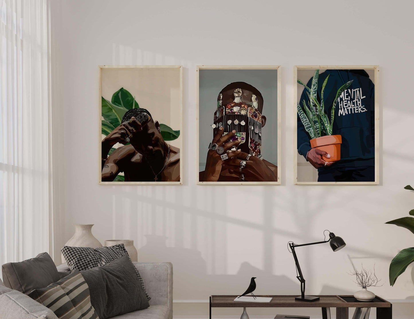 Black Melanin Art Set of 3 - Haus of Prints