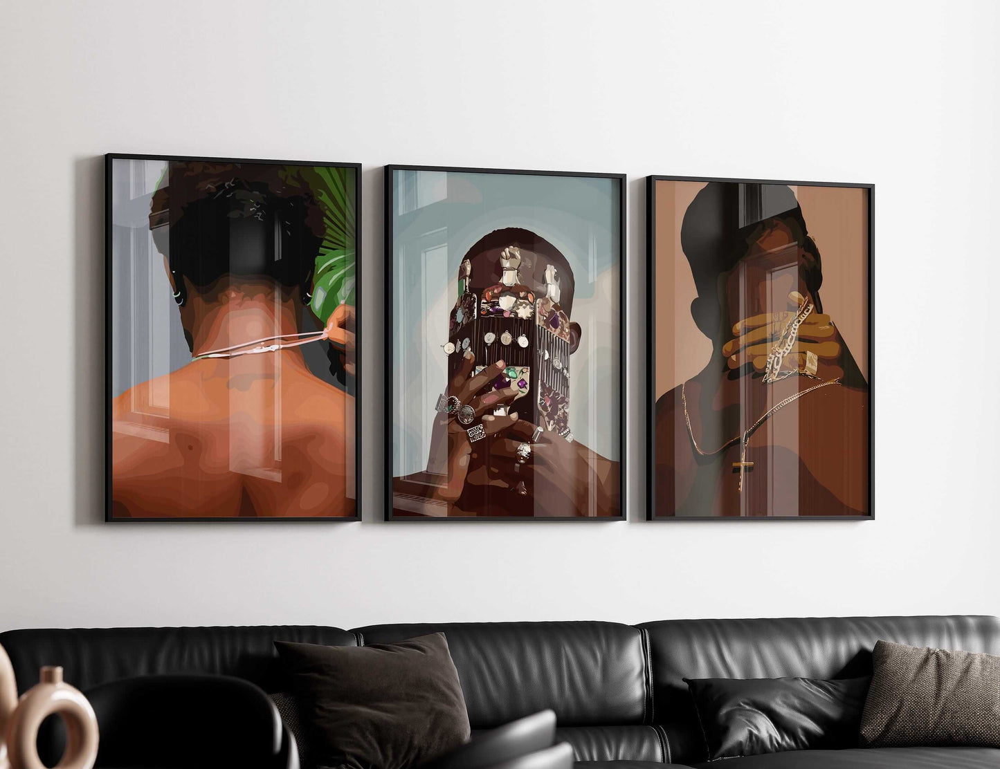 Black Men Cave Poster Set of 6 - Haus of Prints