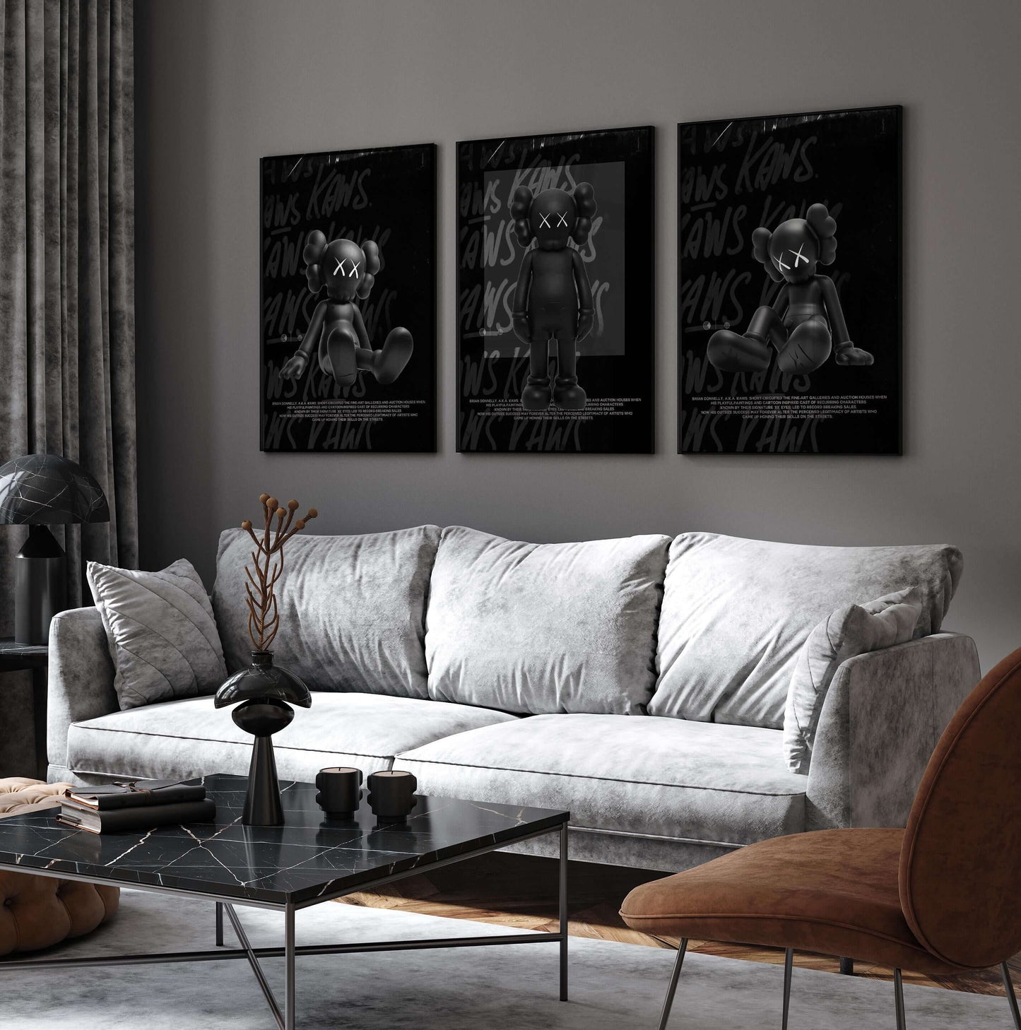 Black Urban Wall Art Set of 3 - Haus of Prints