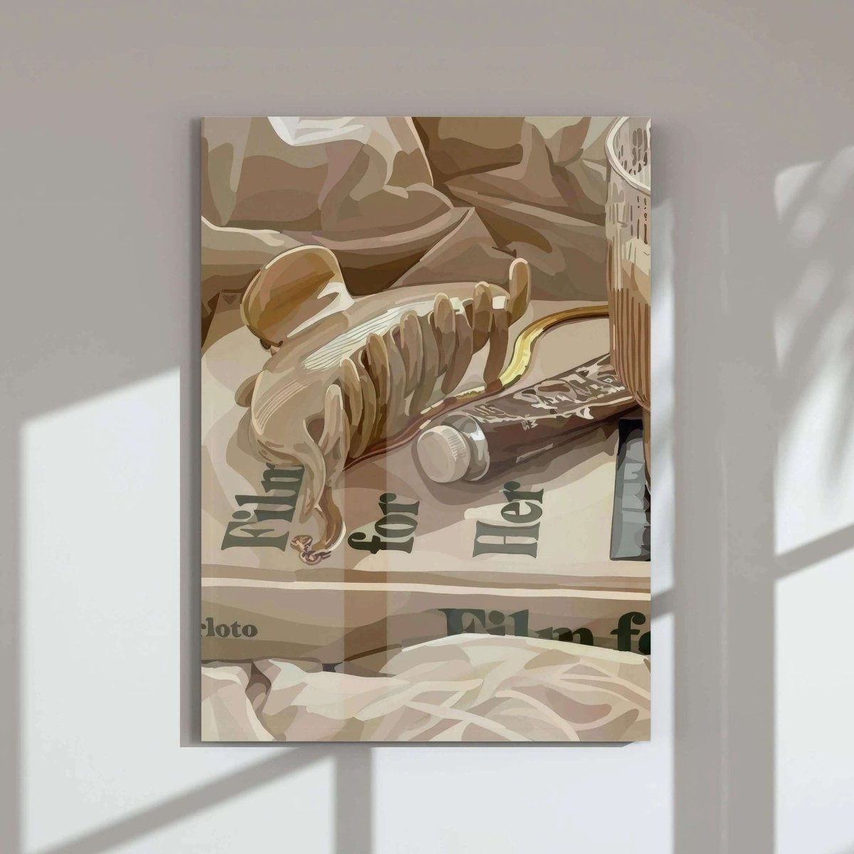 Neutral-toned printable art print featuring everyday objects in soft lighting, part of Black Woman Art Prints Set of 9 by Haus of Prints.
