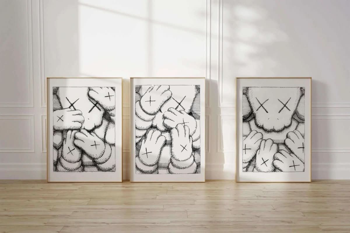 Black and White Toys Set of 3 Posters with distinct high-contrast designs enhancing contemporary spaces.