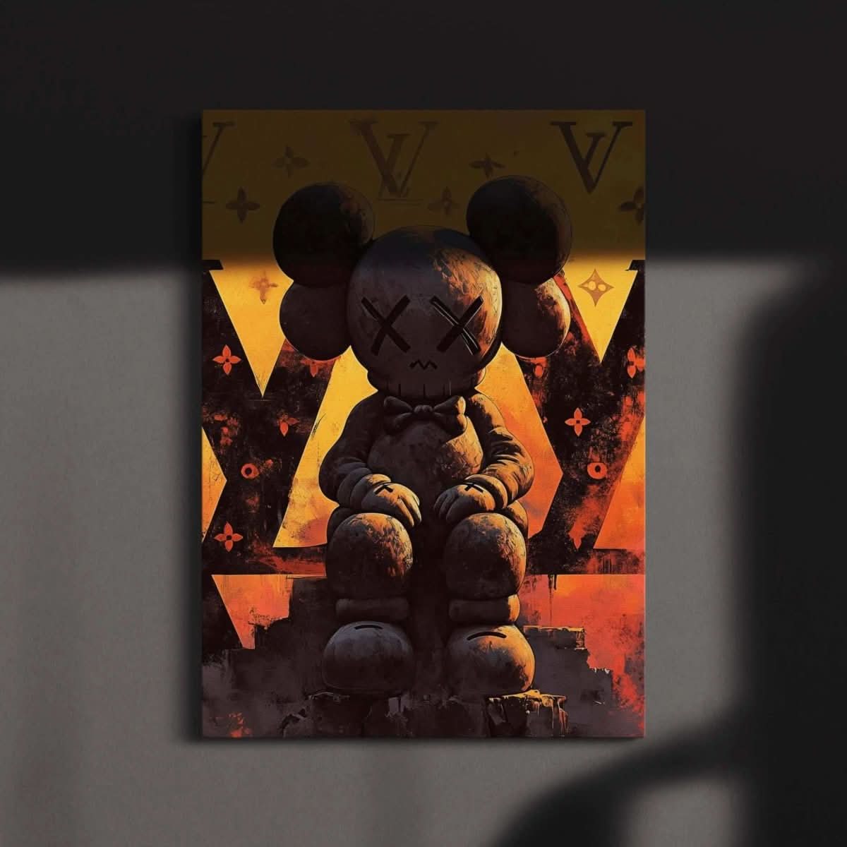 Another KAWS art piece from Designer Hypebeast Poster Set, incorporating lively colors and urban themes.