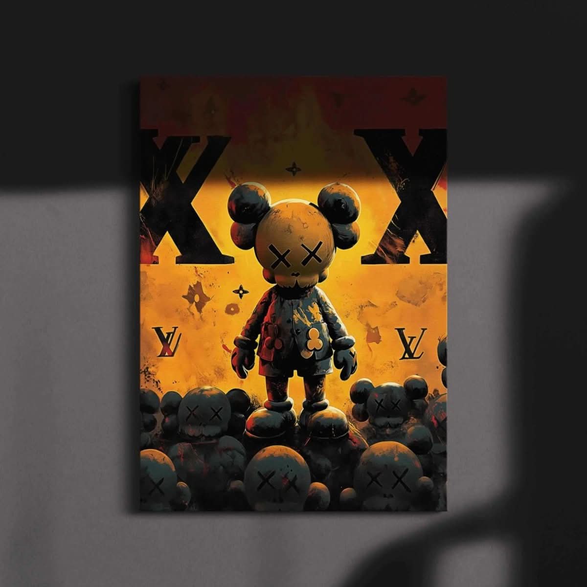 KAWS-inspired design from Designer Hypebeast Poster Set, ideal for contemporary wall decor.