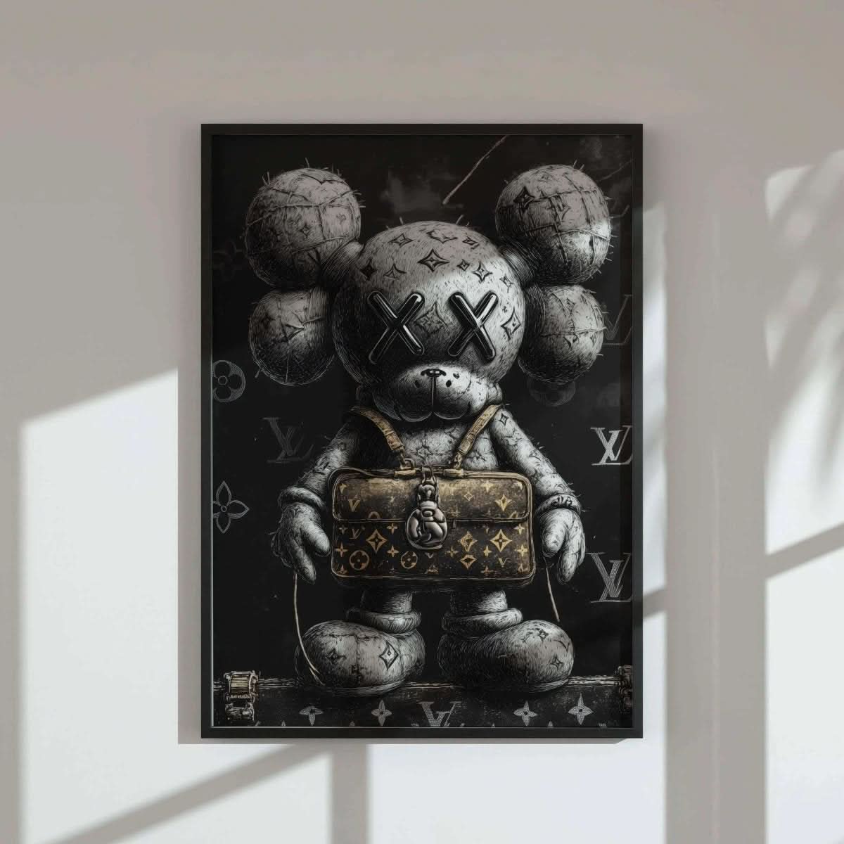 Artistic display of a playful character with accessories, part of the digital download collection.