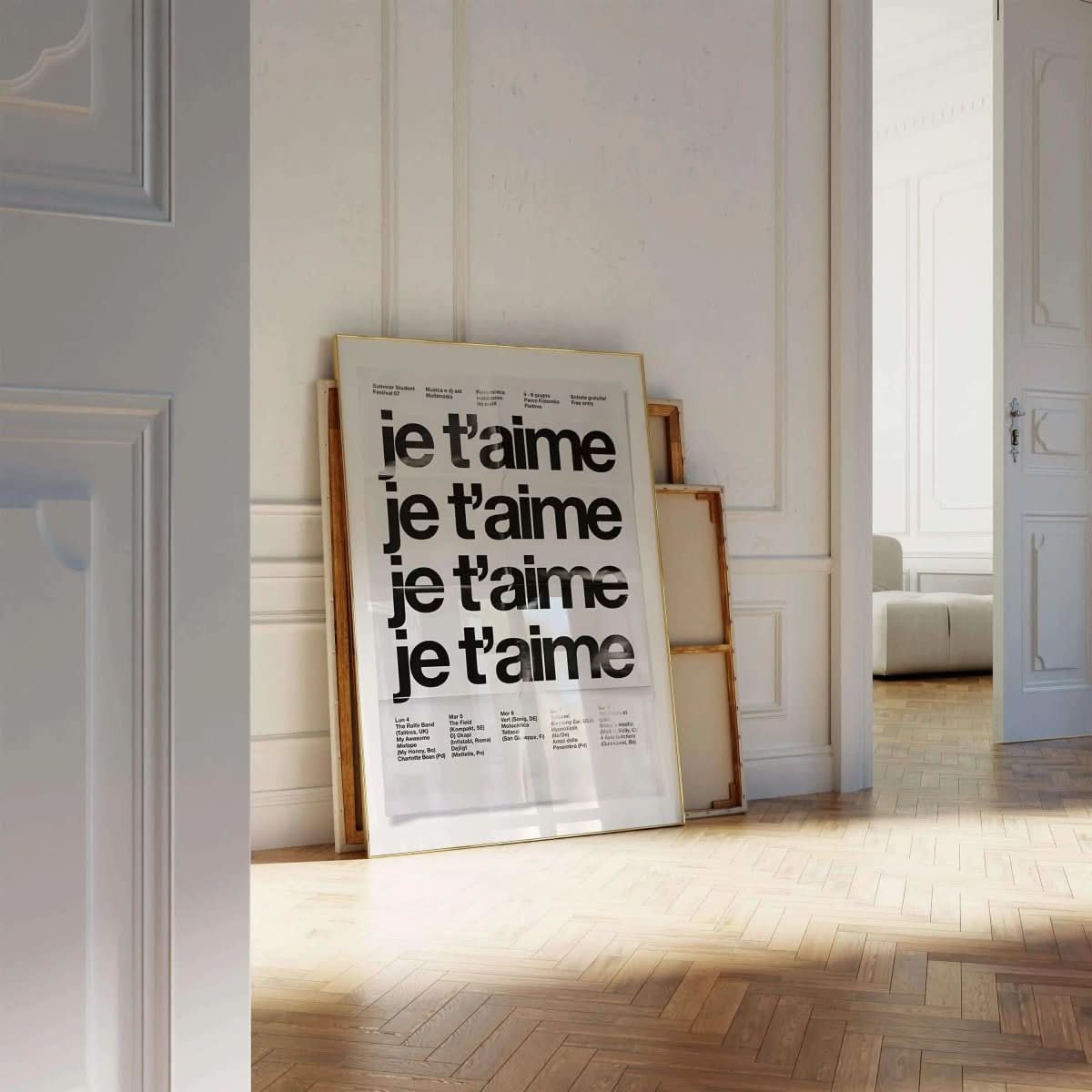 Elegant French Quote Art Print displayed in a stylish setting, highlighting modern wall decor aesthetics.