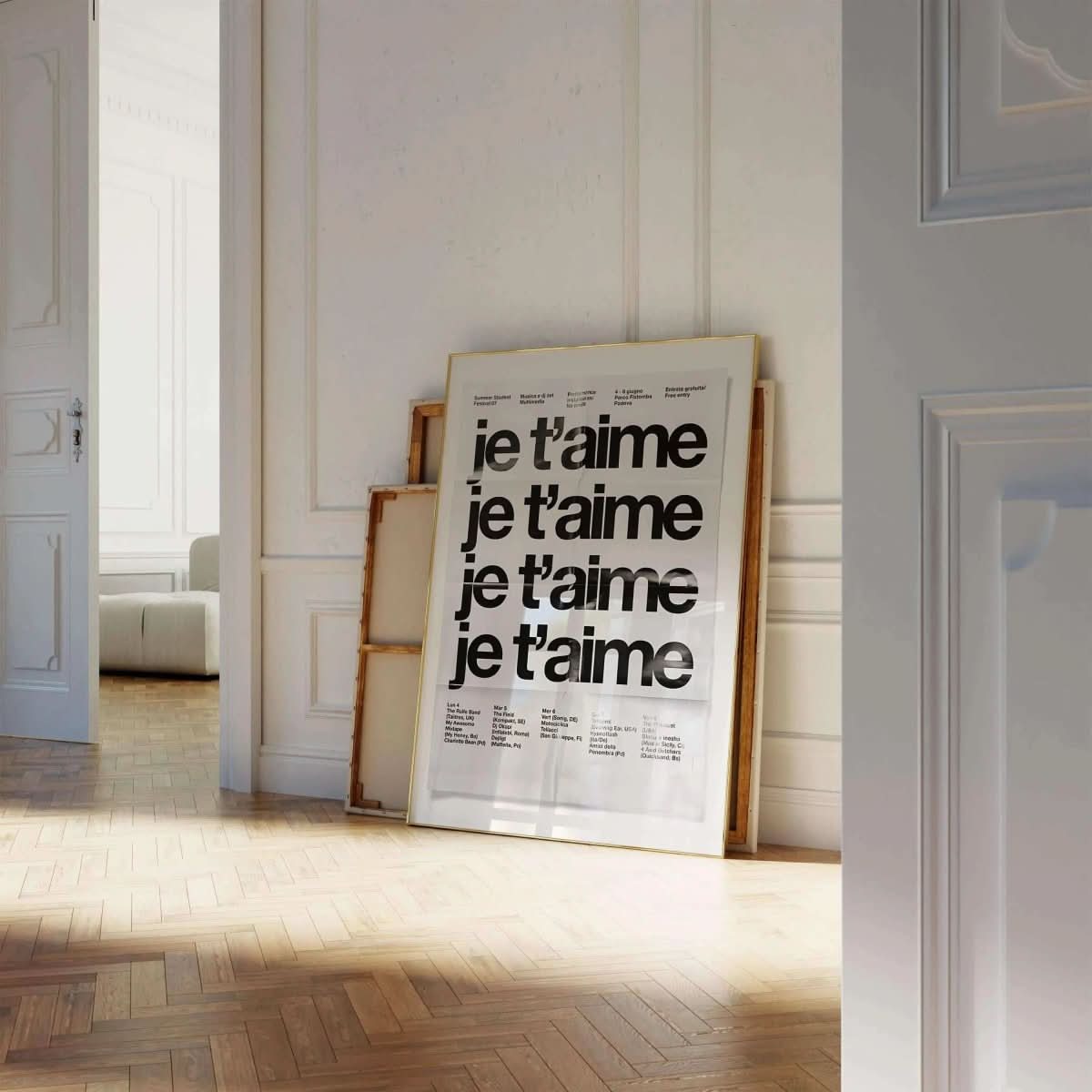 Close-up of the French Quote Art Print with striking black text, perfect for stylish wall decor.