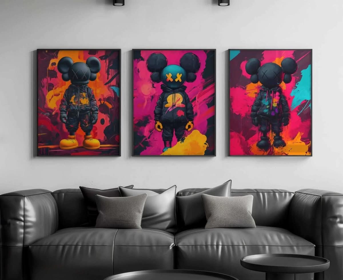 Unique artwork from Hypebeast Graffiti Wall Art Set showcasing rich colors and elements of urban culture.
