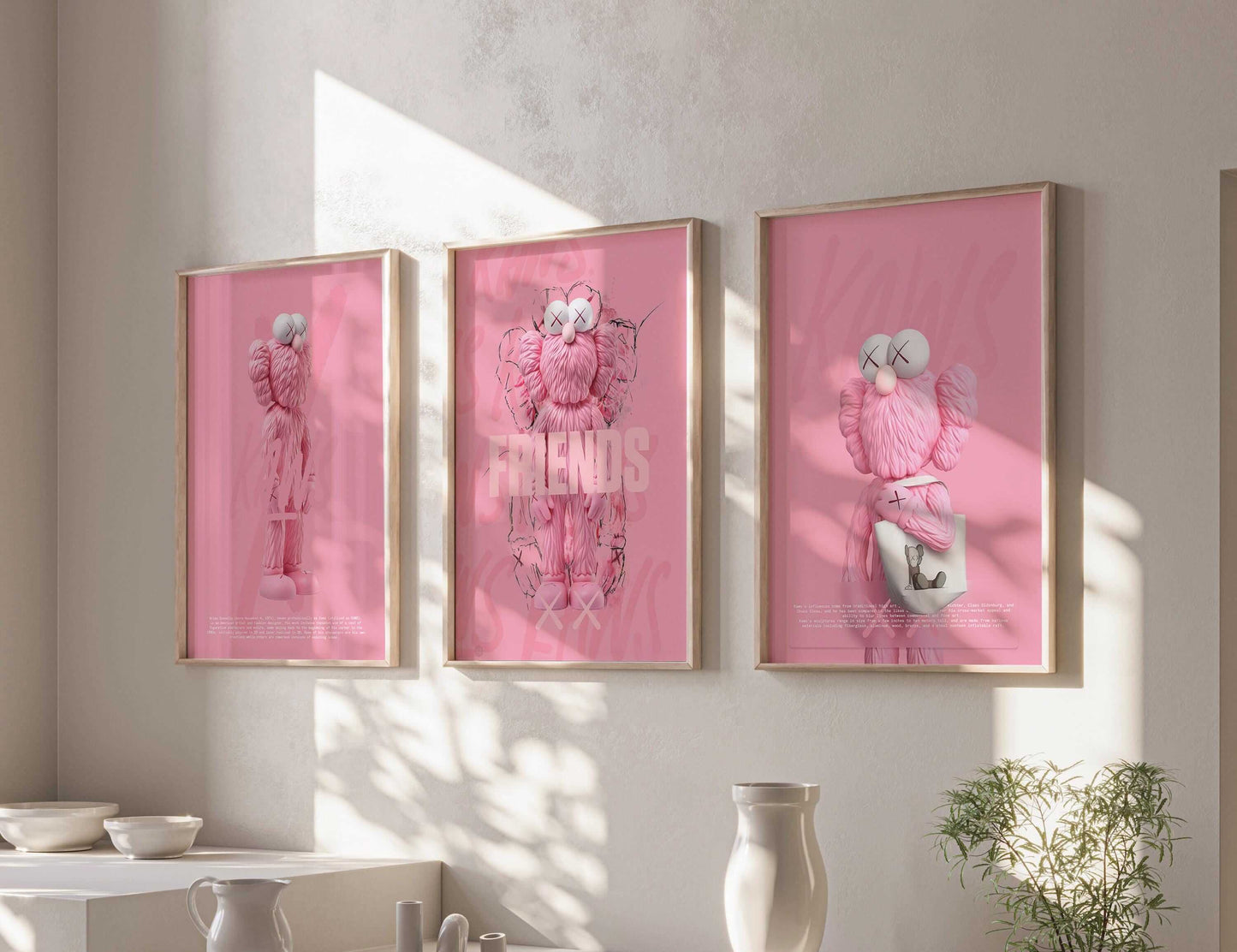 Hypebeast Pink Wall Art Set of 3 - Haus of Prints