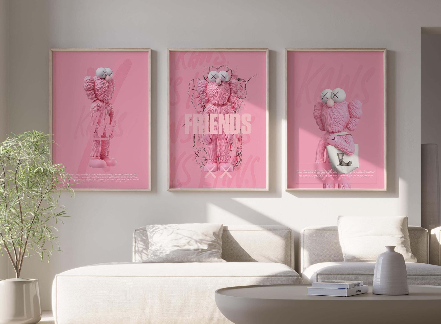 Hypebeast Pink Wall Art Set of 3 - Haus of Prints