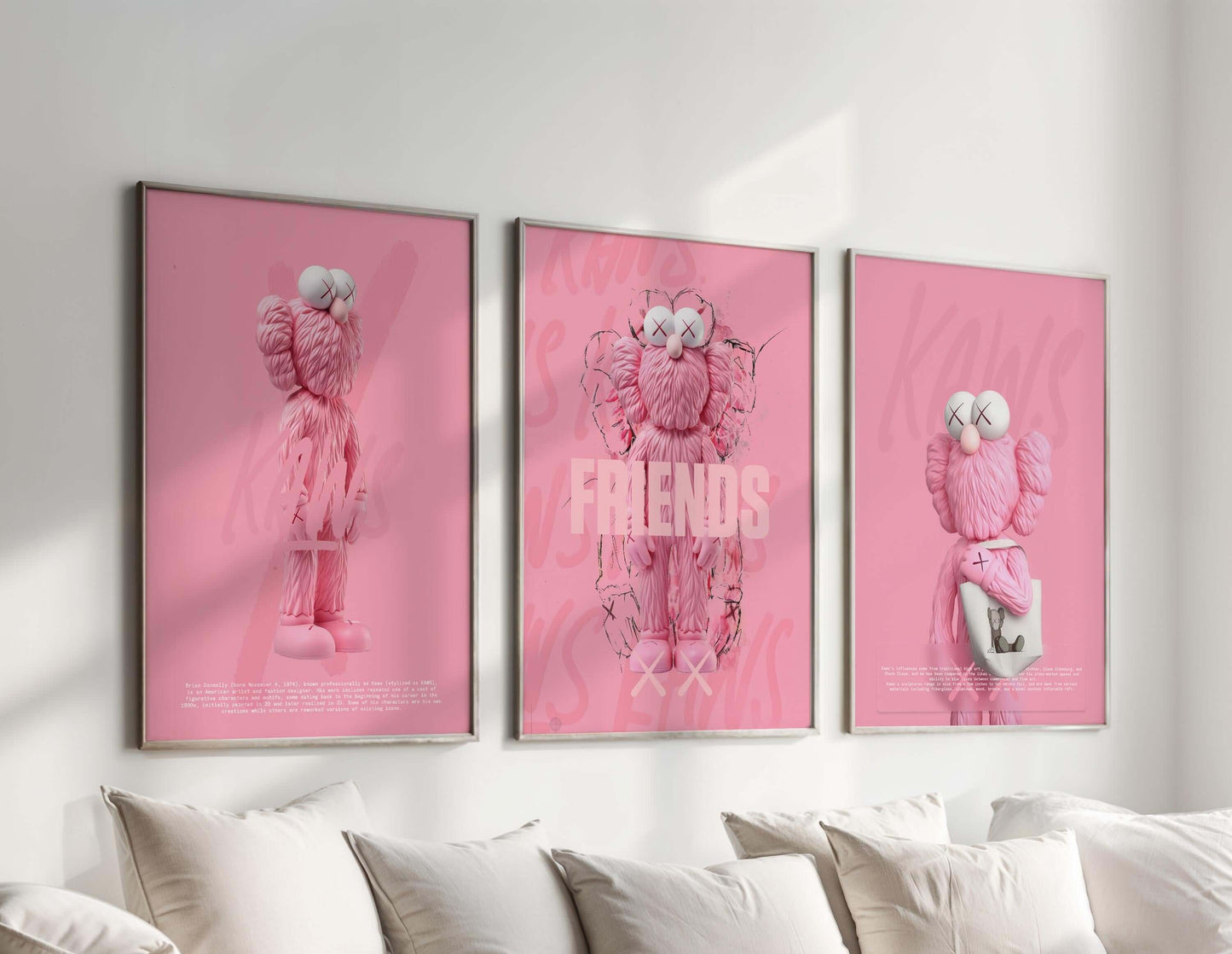 Hypebeast Pink Wall Art Set of 3 - Haus of Prints