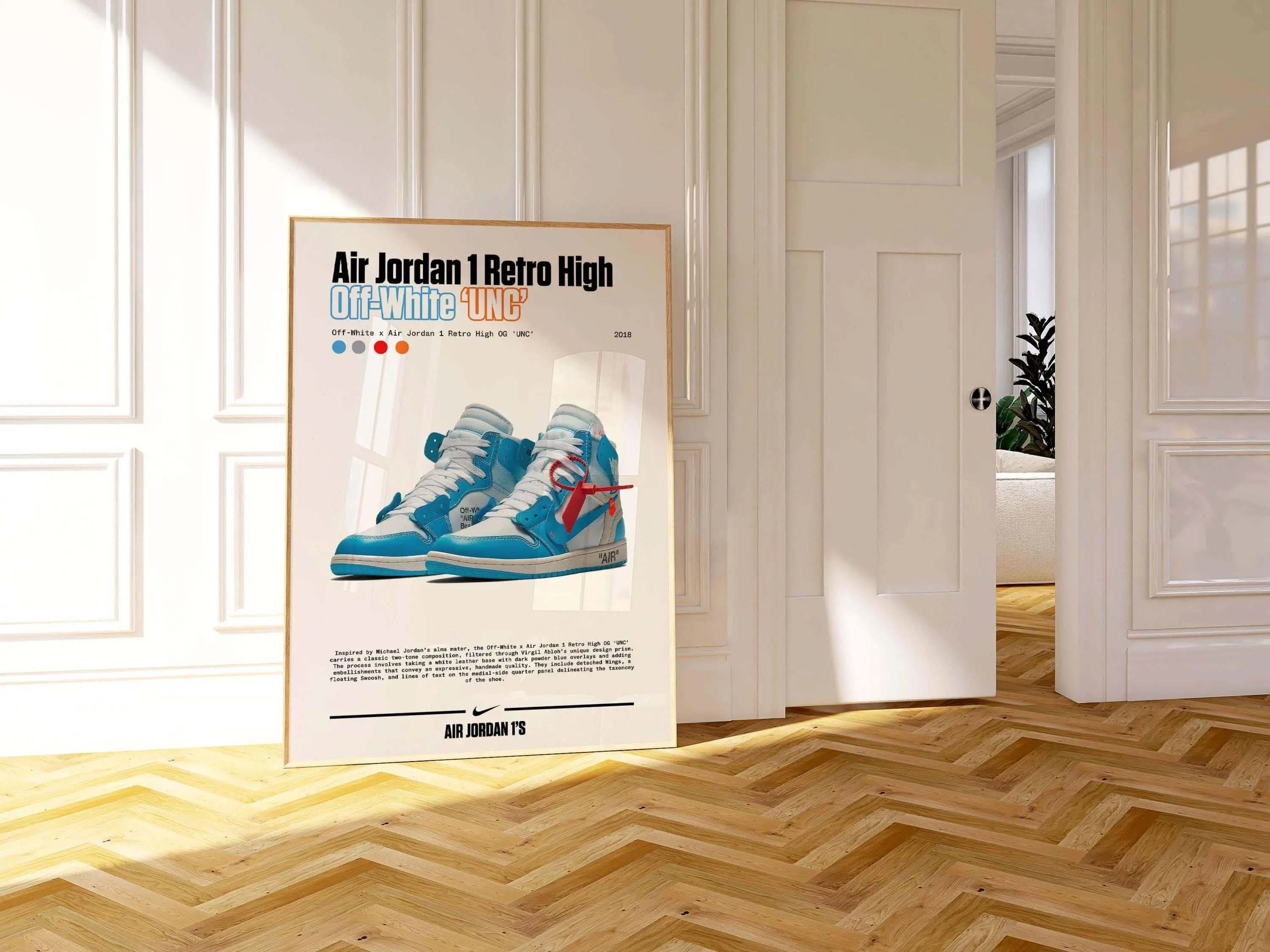 Hypebeast Shoe Printable Wall Art with colorful sneaker illustration, enhancing contemporary wall aesthetics.