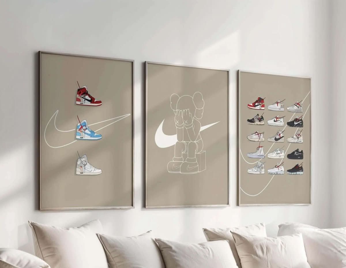 Hypebeast-inspired sneaker art with intricate detail, designed for sneaker enthusiasts.