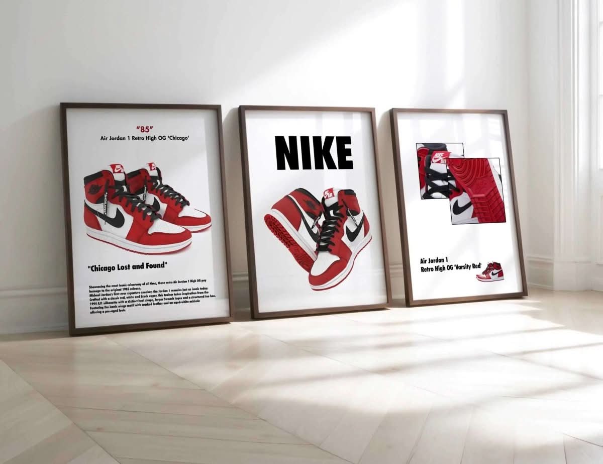 Hypebeast poster emphasizing iconic sneaker culture graphics, ideal for gallery walls.