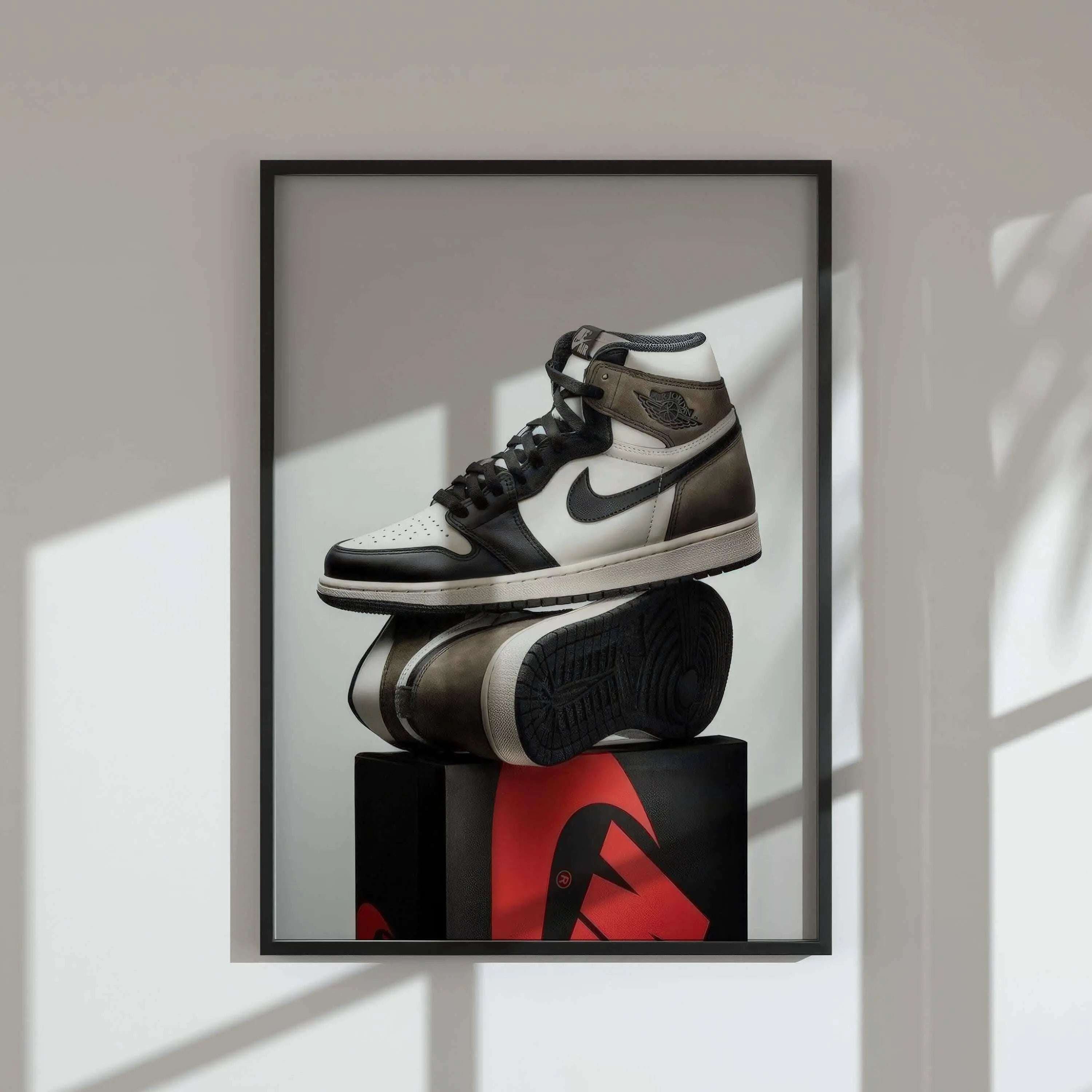 Luxury sneakers poster art featuring detailed texture and colors for contemporary decor.