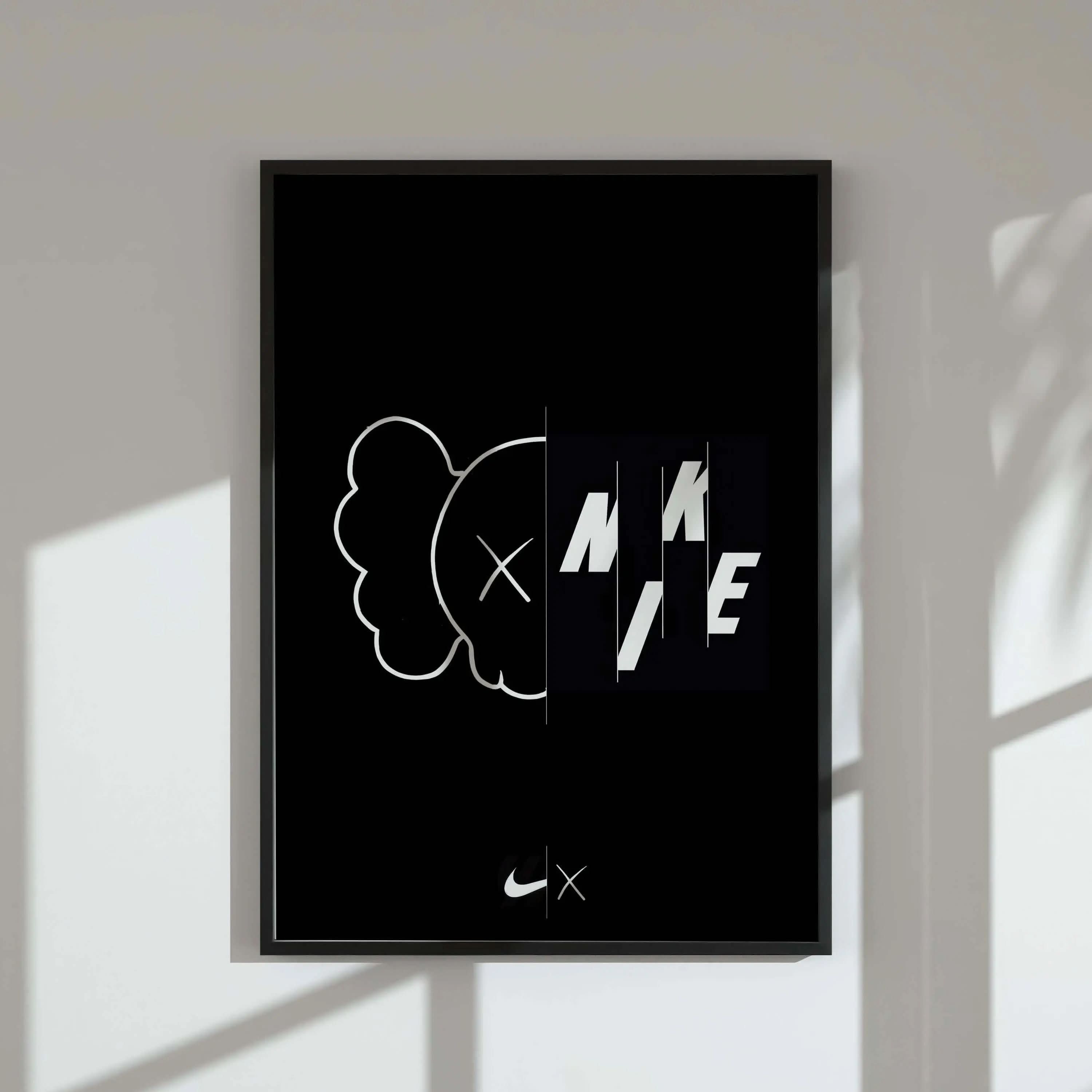 Luxury HYPEBEAST Wall Art Set of 3 featuring bold sneaker digital wall art in black and white framed for modern living room decor — Haus of Prints
