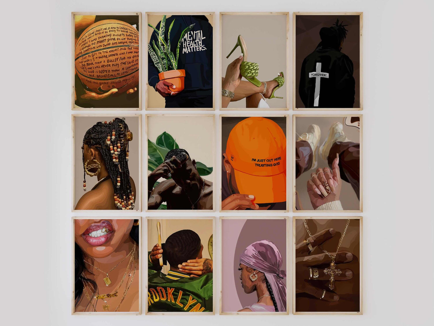 Melanin Printable Wall Art Set of 12 - Haus of Prints