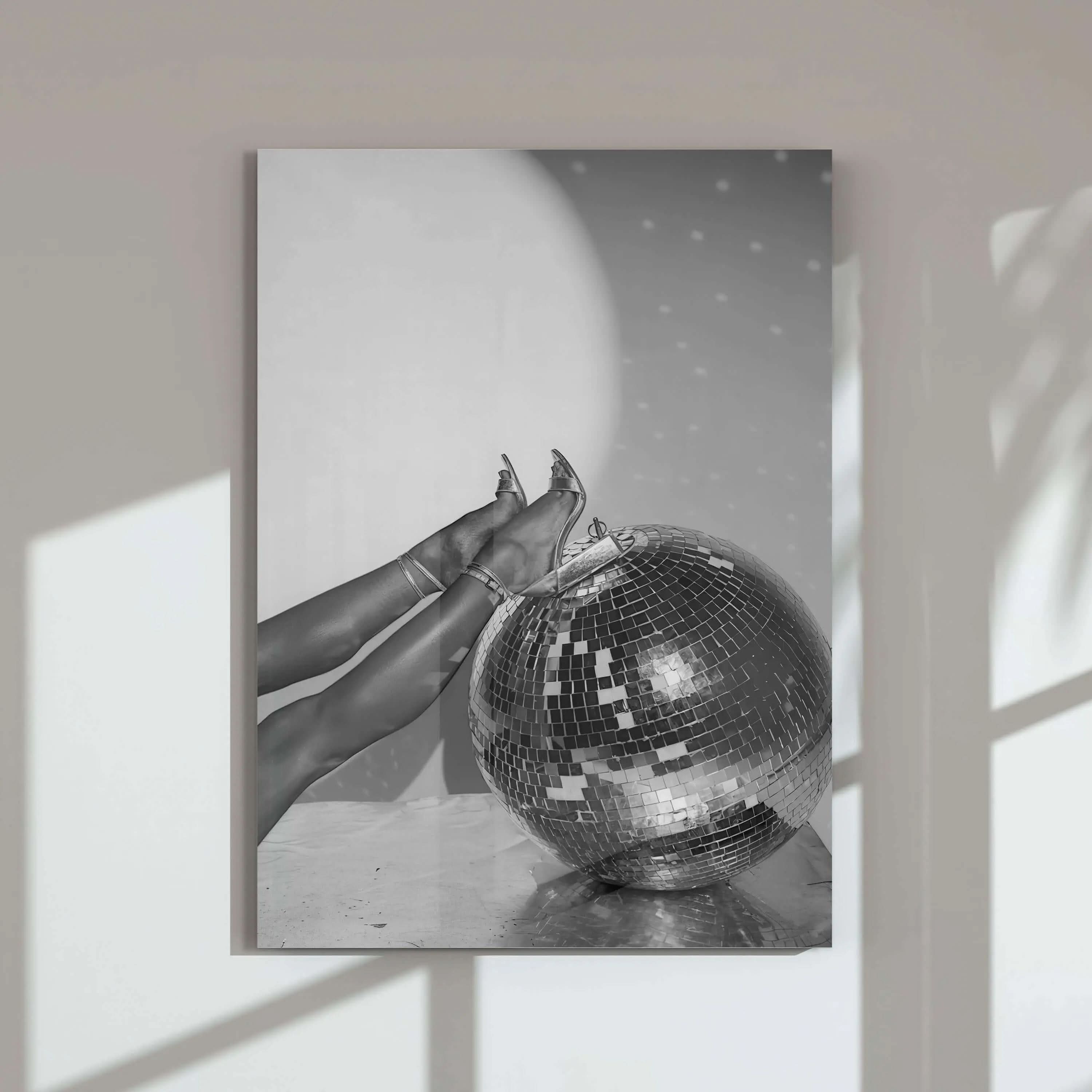 Black and white modern fashion digital wall art with legs in heels and disco ball, printable art for stylish home decor — Haus of Prints Modern Luxury Fashion Posters Set of 9