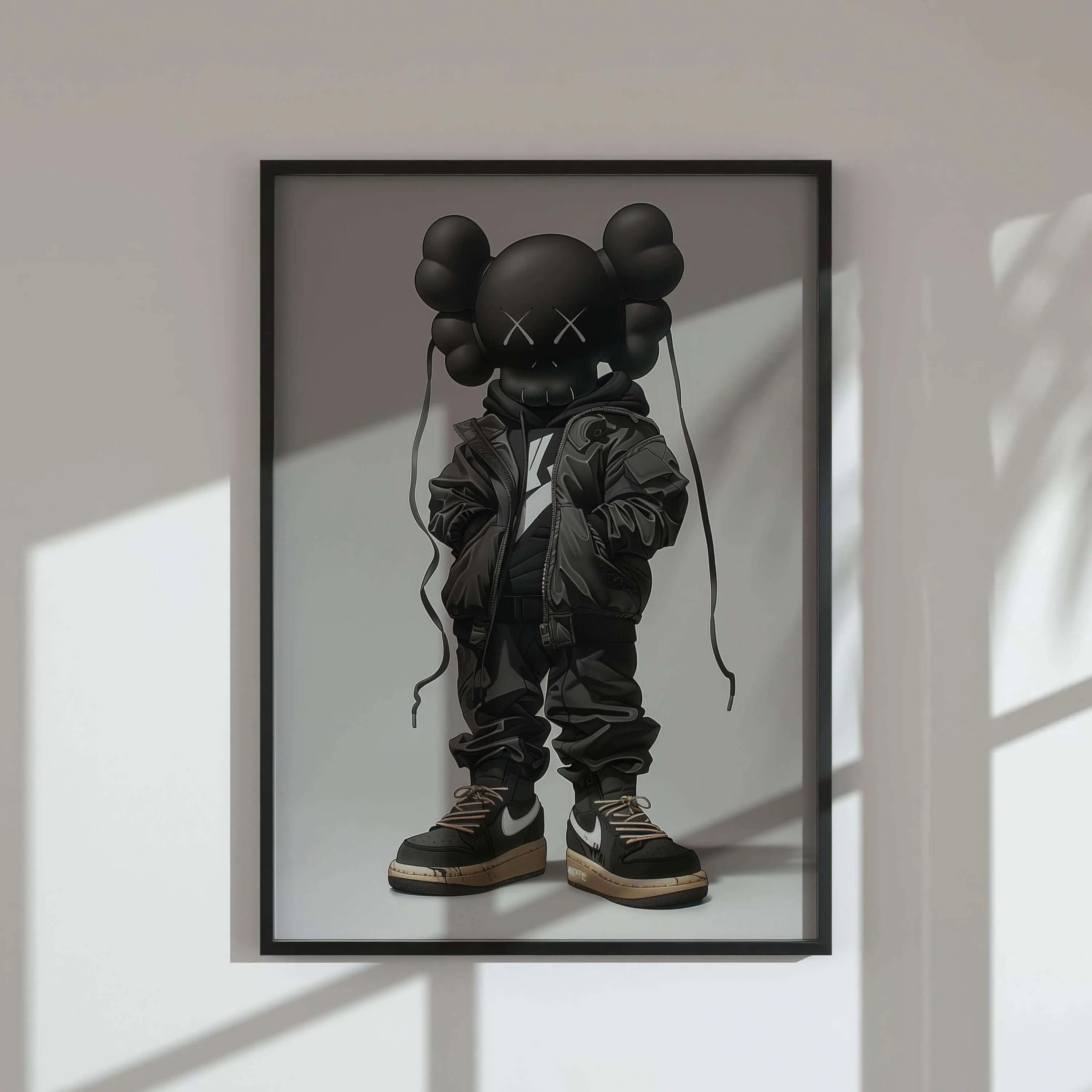 HYPEBEAST KAWS inspired Nike Designer Toys poster, showcasing urban aesthetics in a high-resolution format.