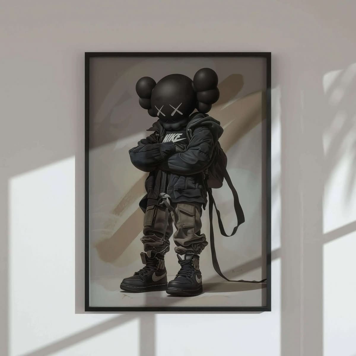 Poster featuring Nike Designer Toys in HYPEBEAST KAWS style, emphasizing urban fashion art.