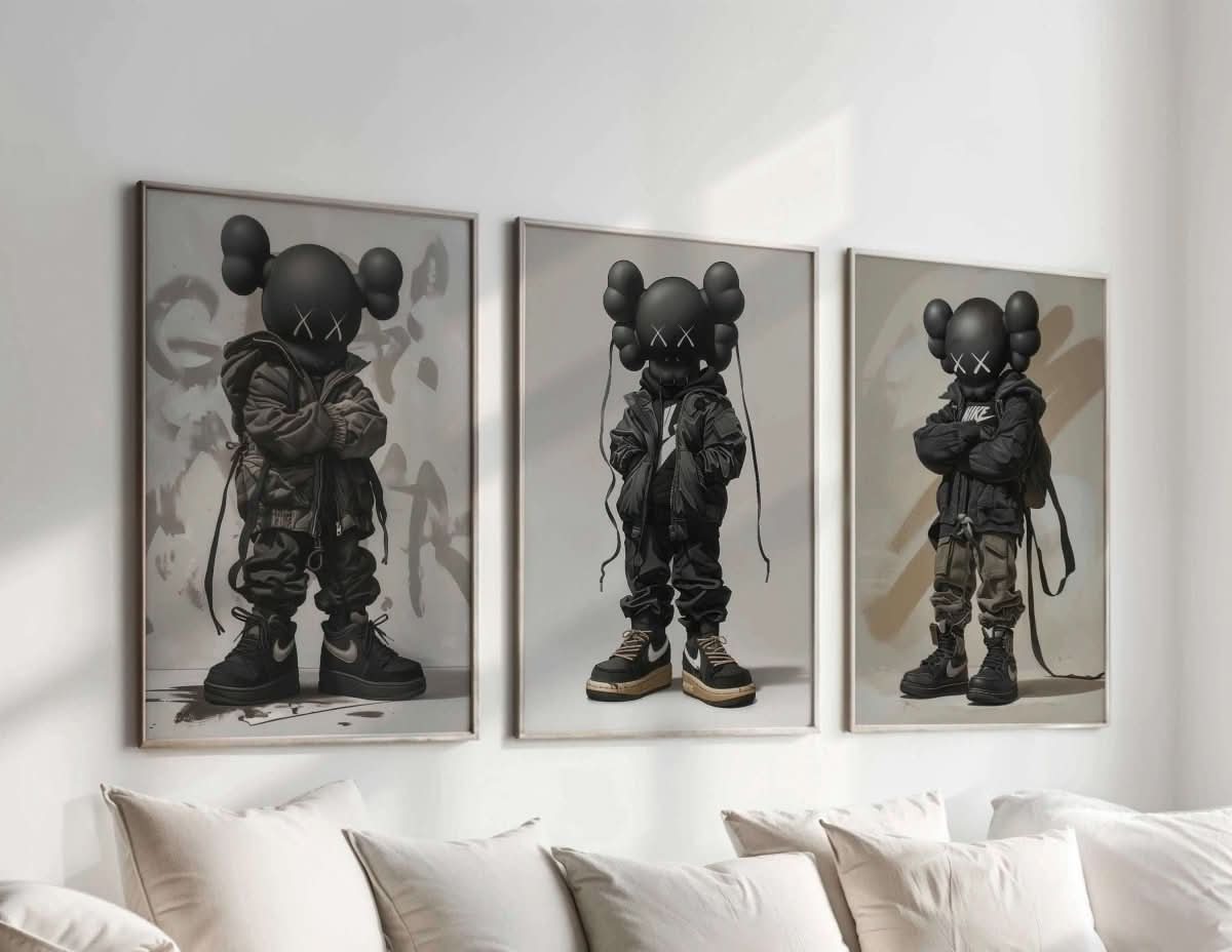 HYPEBEAST KAWS art print of Nike Designer Toys showcasing a contemporary streetwear vibe.