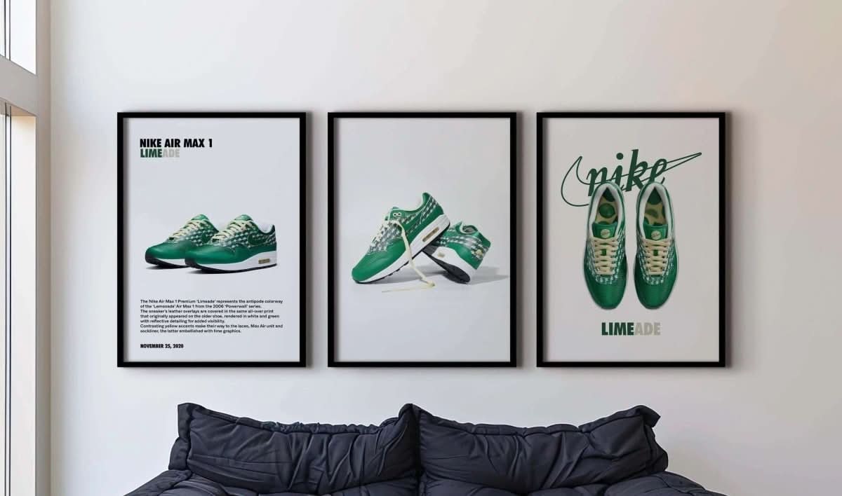 Stylish representation of the Nike Sneaker with colorful elements in a modern print.