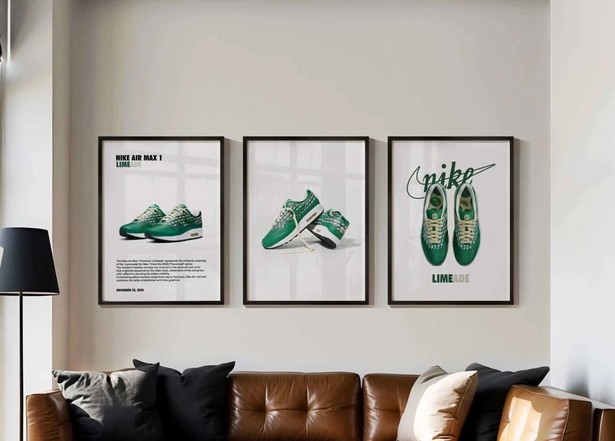 Unique depiction of Nike Sneakers, ideal for sneaker enthusiasts and wall art collectors.