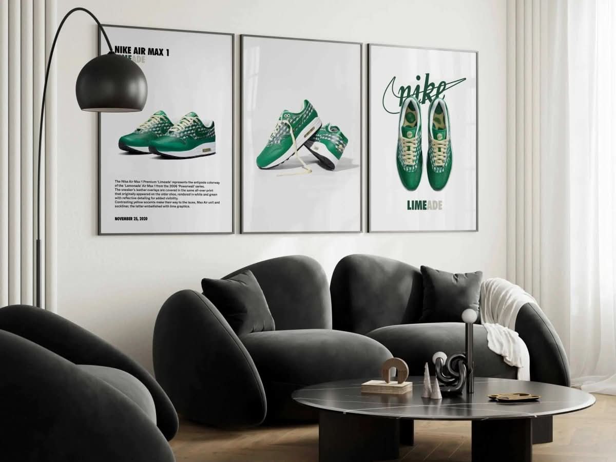Nike sneaker illustration in a modern style, a perfect addition to any decor.