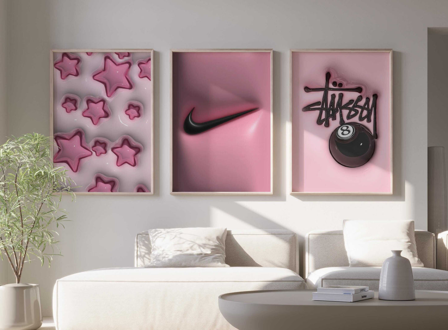 Pink Hypebeast Room Decor Set of 6 - Haus of Prints