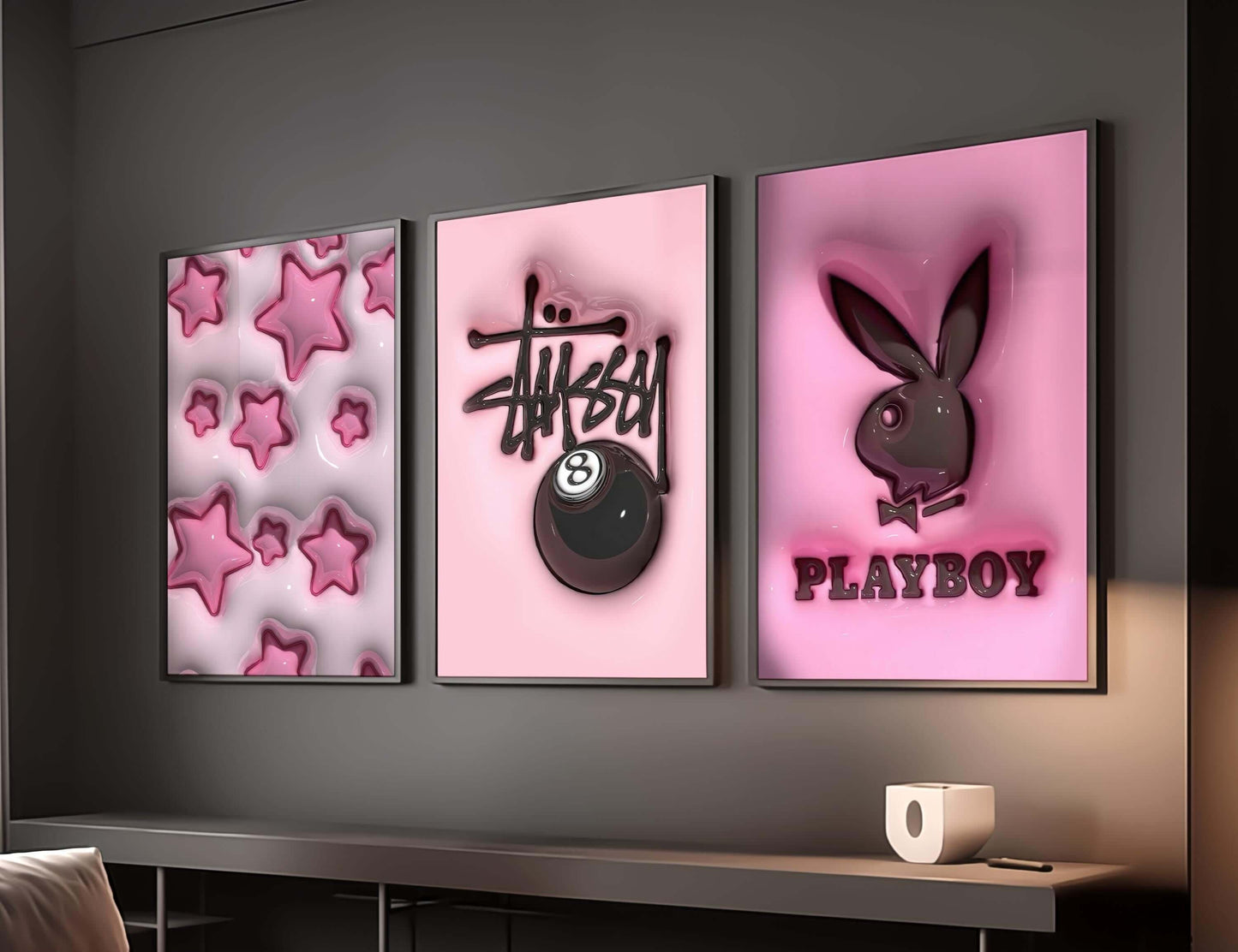 Pink Hypebeast Room Decor Set of 6 - Haus of Prints