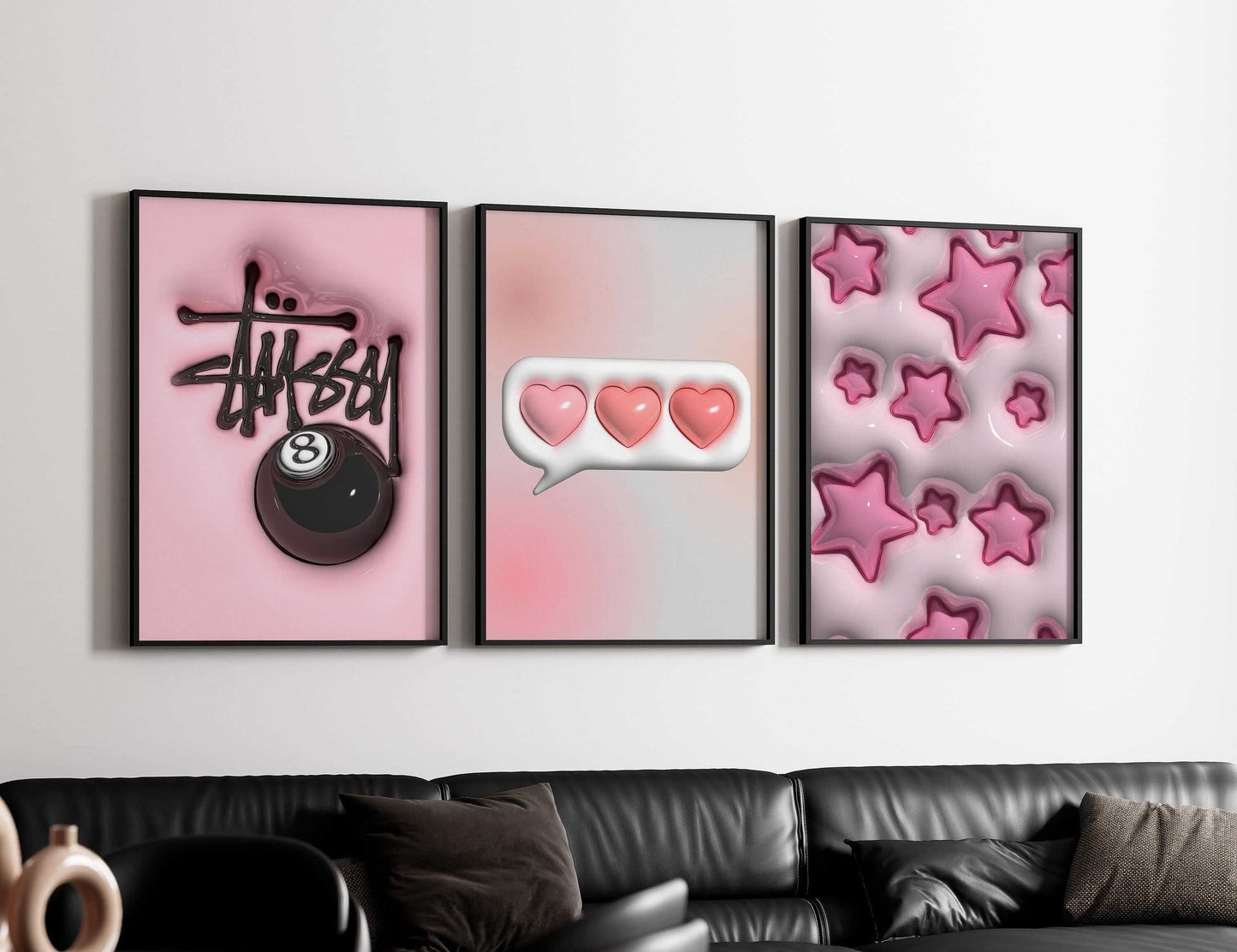 Pink Hypebeast Room Decor Set of 6 - Haus of Prints