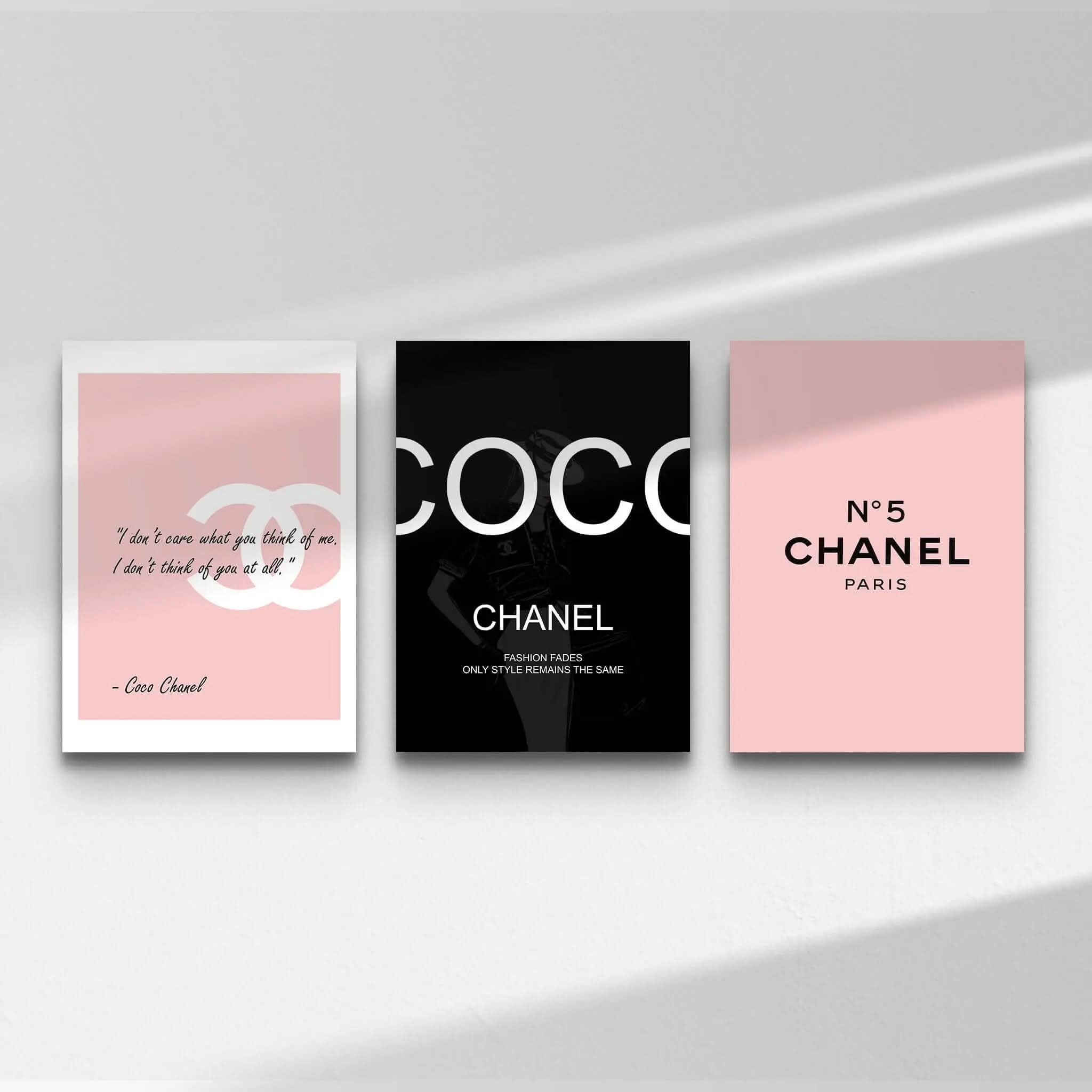 Pink Luxury Fashion Prints Set of 3 featuring stylish designs perfect for elegant home decor.