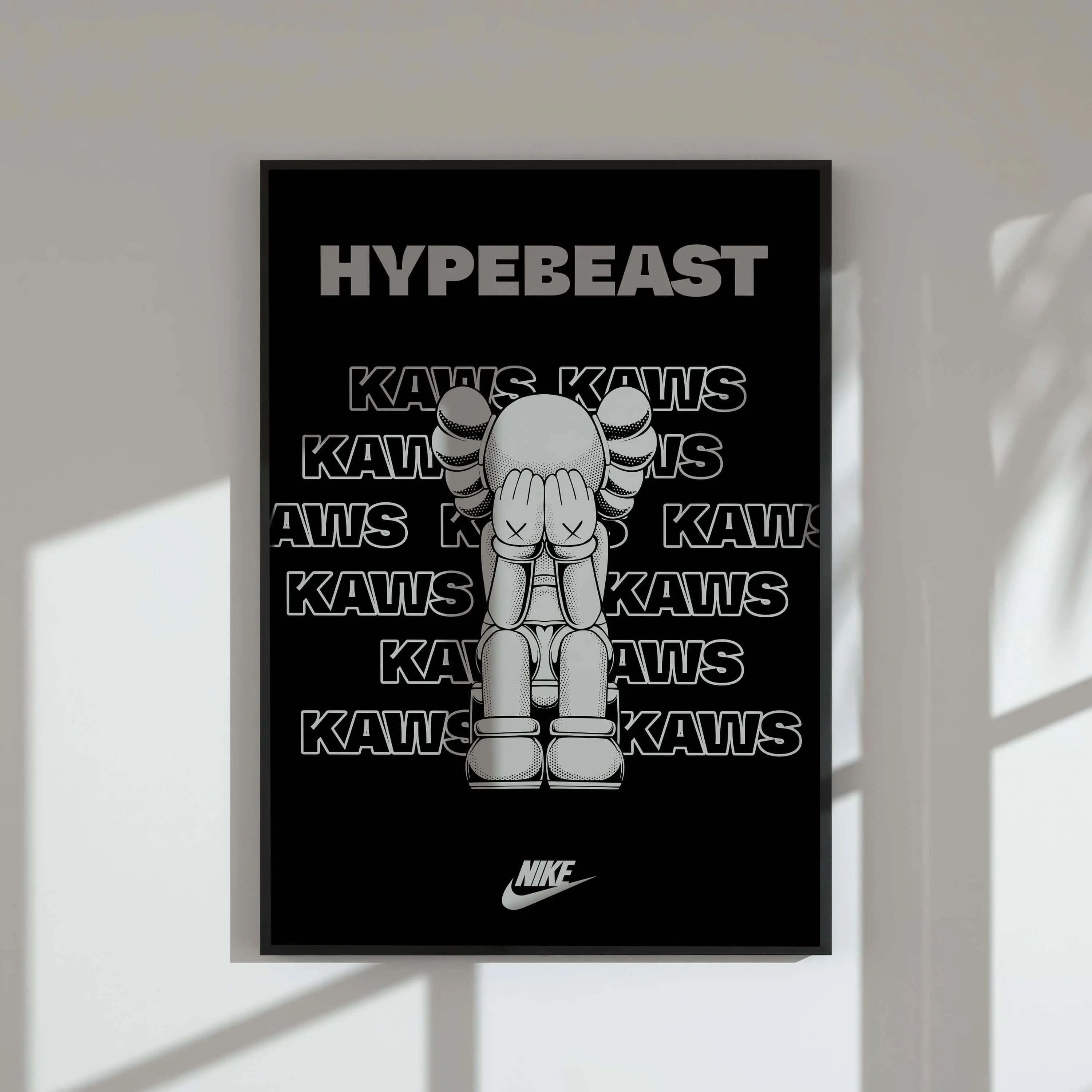 Set of 3 Black and White Hypebeast Posters showcasing urban art, embodying the essence of streetwear culture.