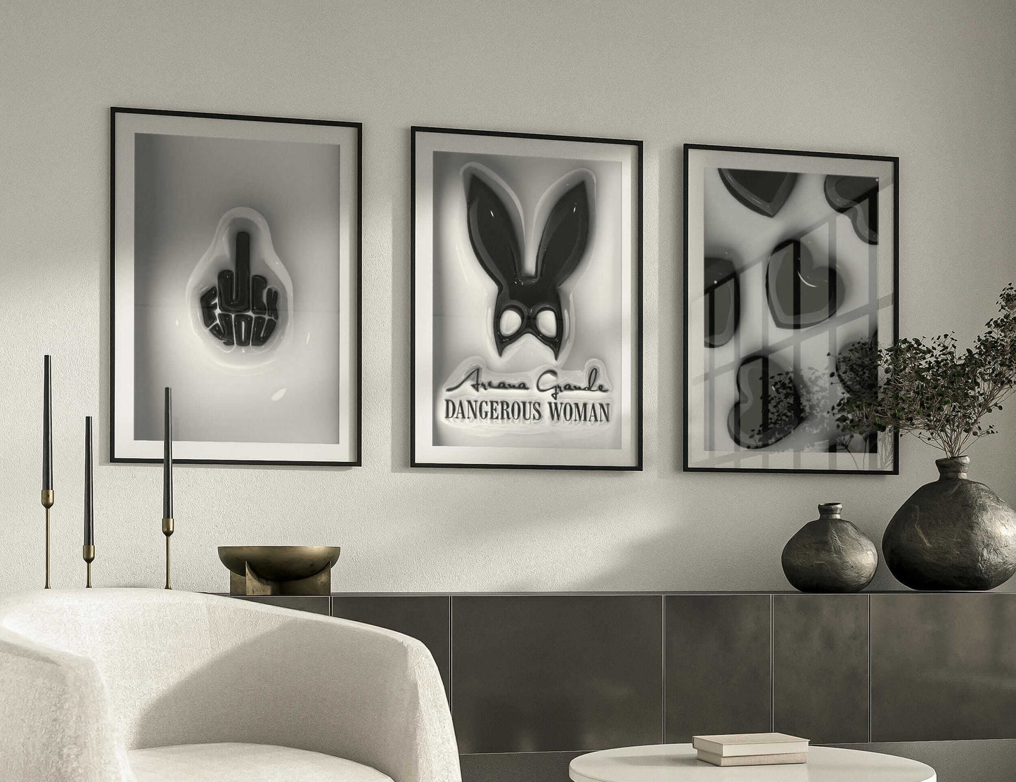 Set of 3 Hypebeast Black and White Posters - Haus of Prints