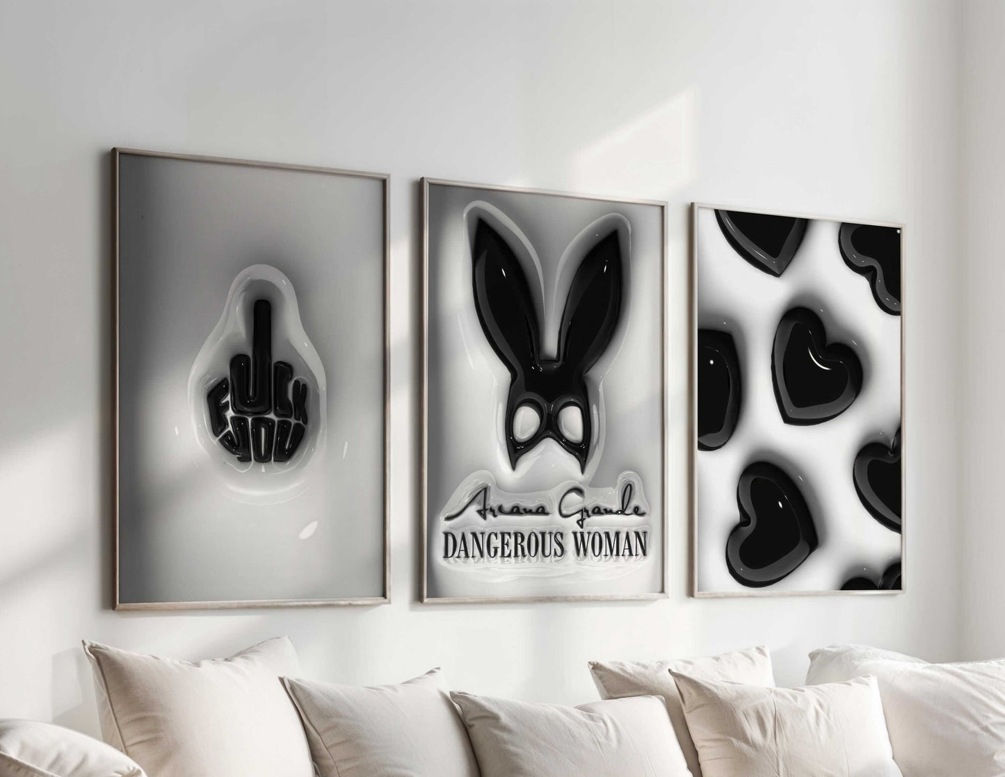 Set of 3 Hypebeast Black and White Posters - Haus of Prints