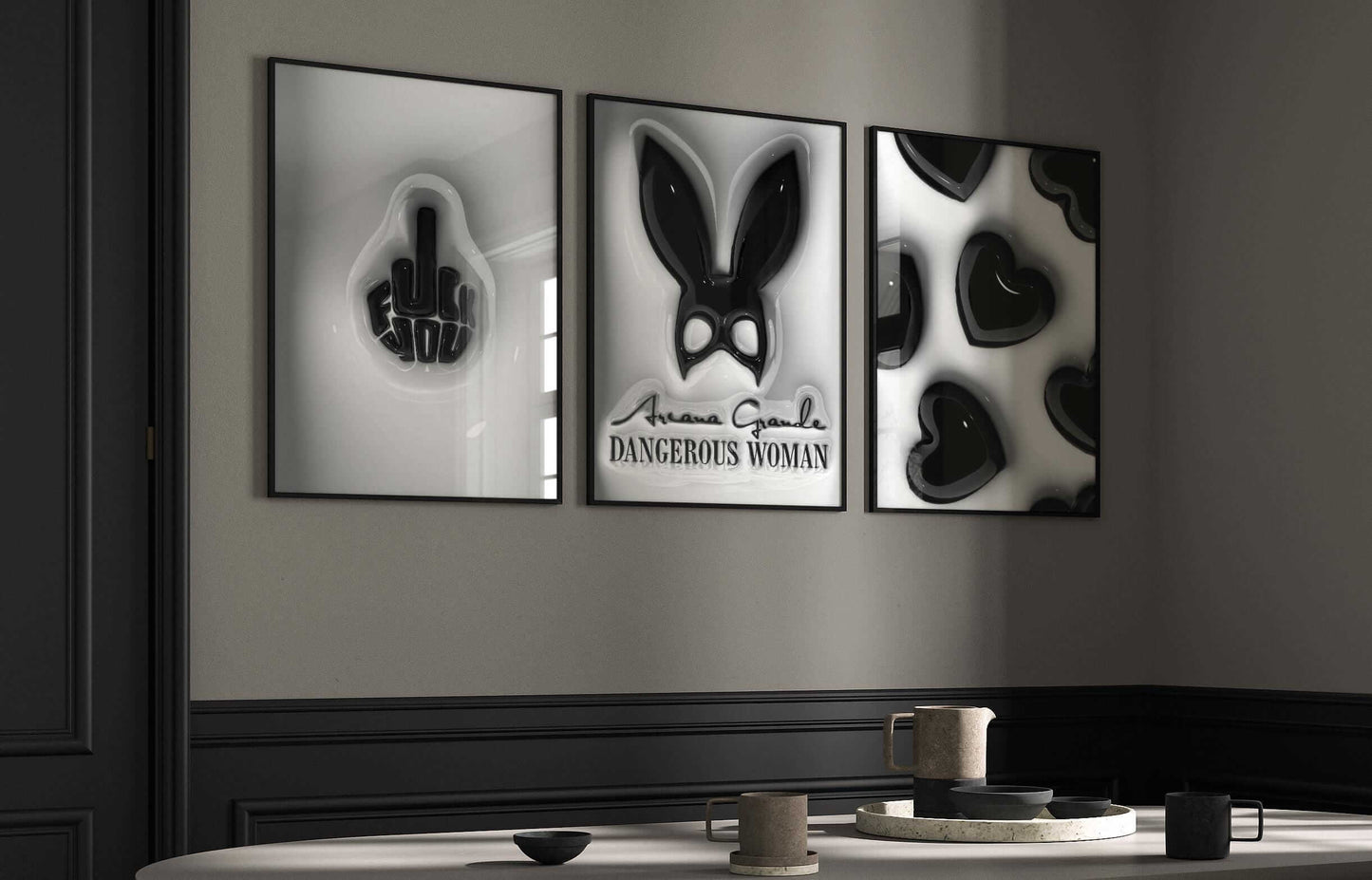 Set of 3 Hypebeast Black and White Posters - Haus of Prints