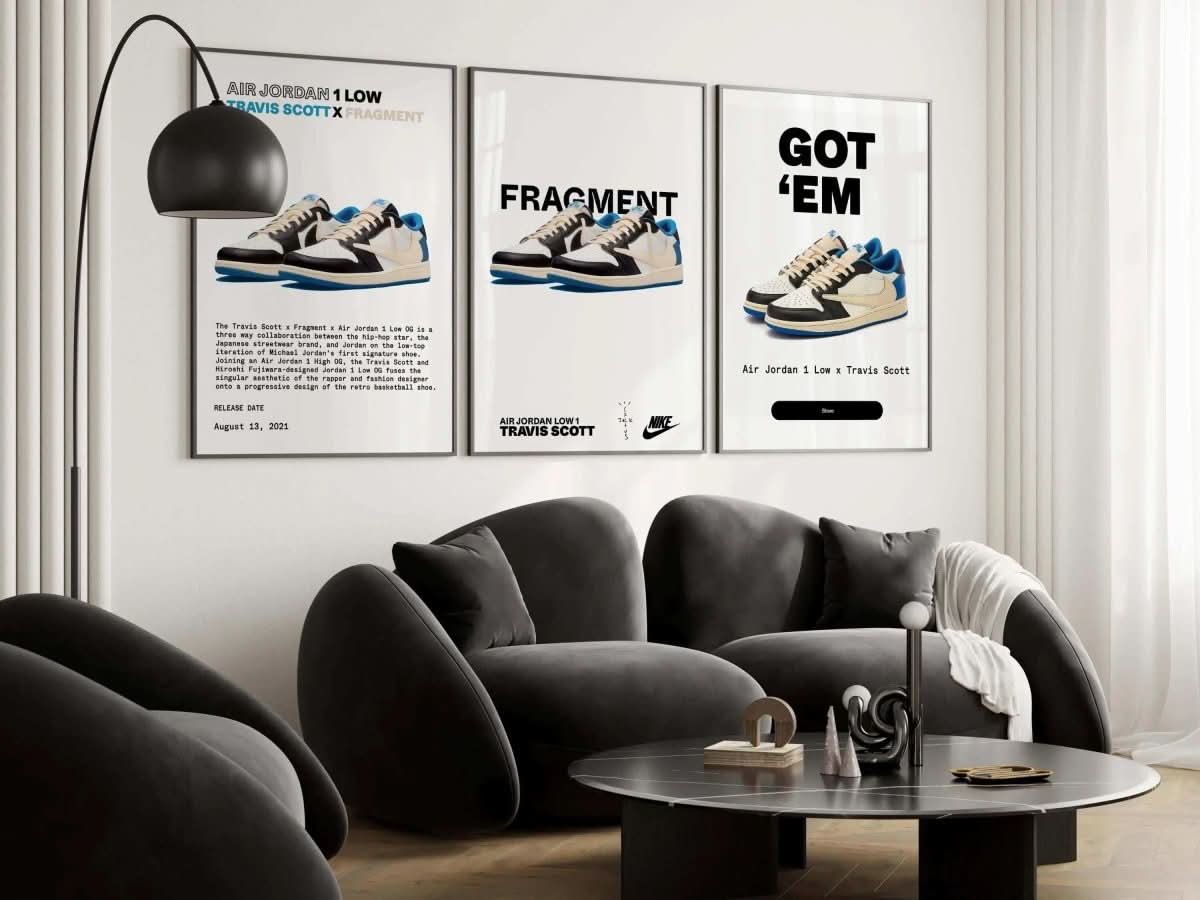 Unique sneaker art illustration, perfect for a gallery wall, from the Sneaker Printable Wall Art Set.