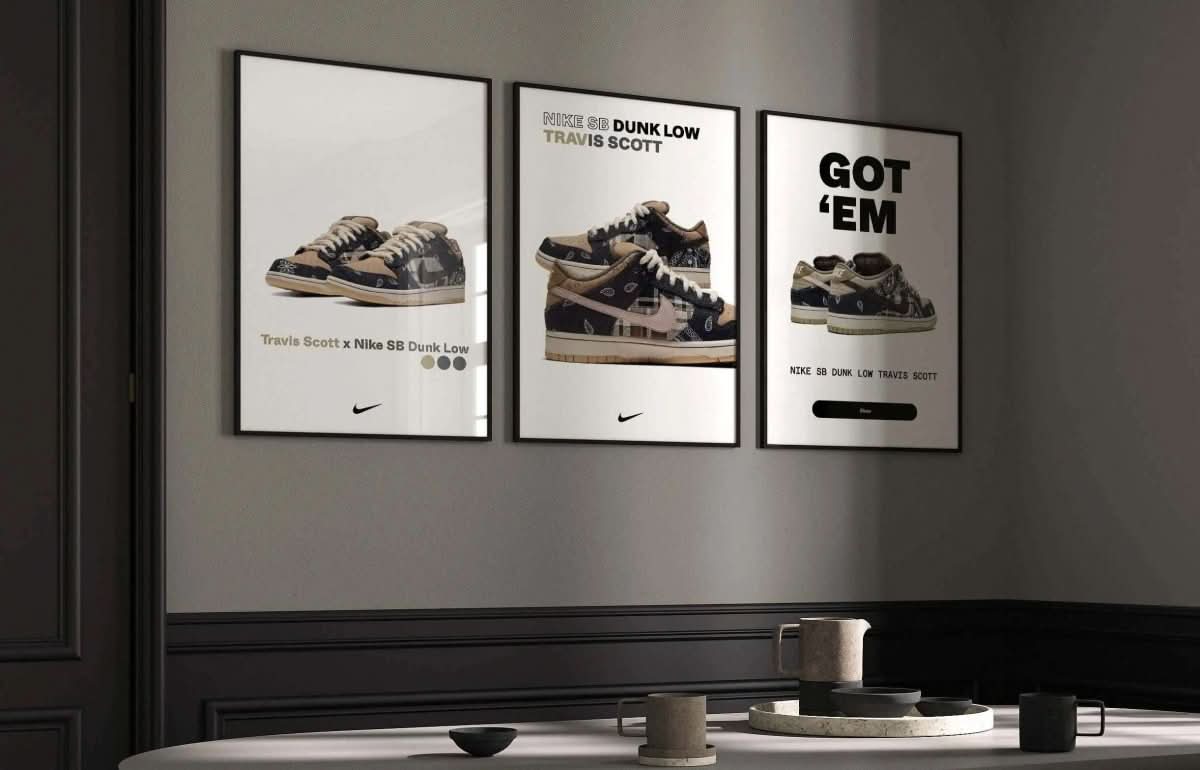 Close-up of a sneaker design from the Streetwear Printable Poster Set featuring bold streetwear art.