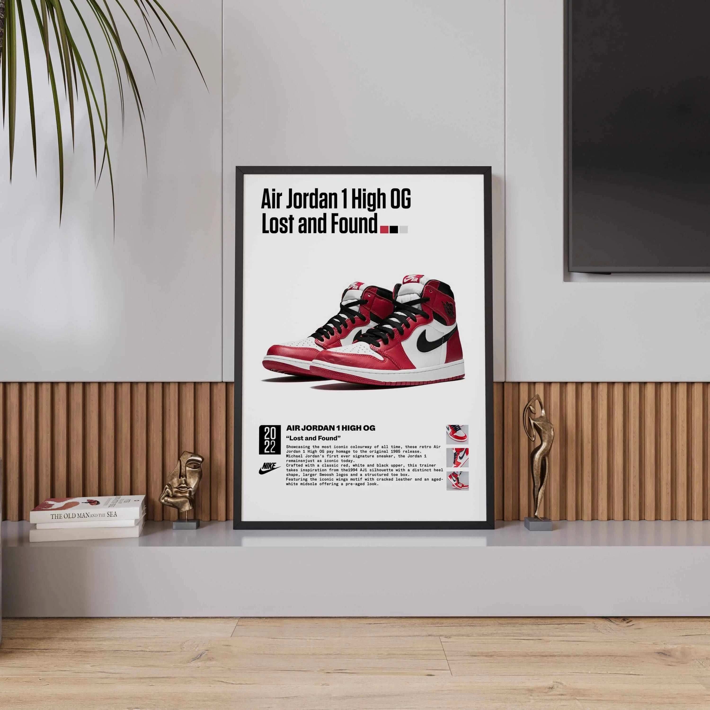 Perspective view of the Streetwear Sneakerhead Decoration Poster featuring fashionable sneakers for sneaker enthusiasts' decor.
