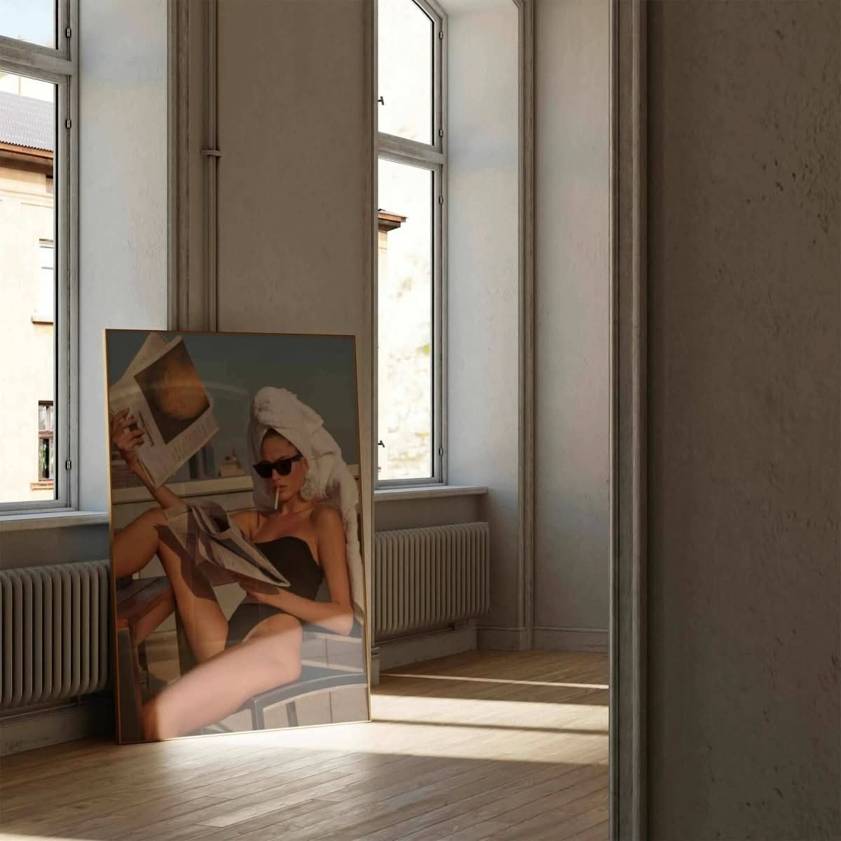 Perspective of the Trendy Fashion Poster Set printed art, emphasizing contemporary wall art appeal.