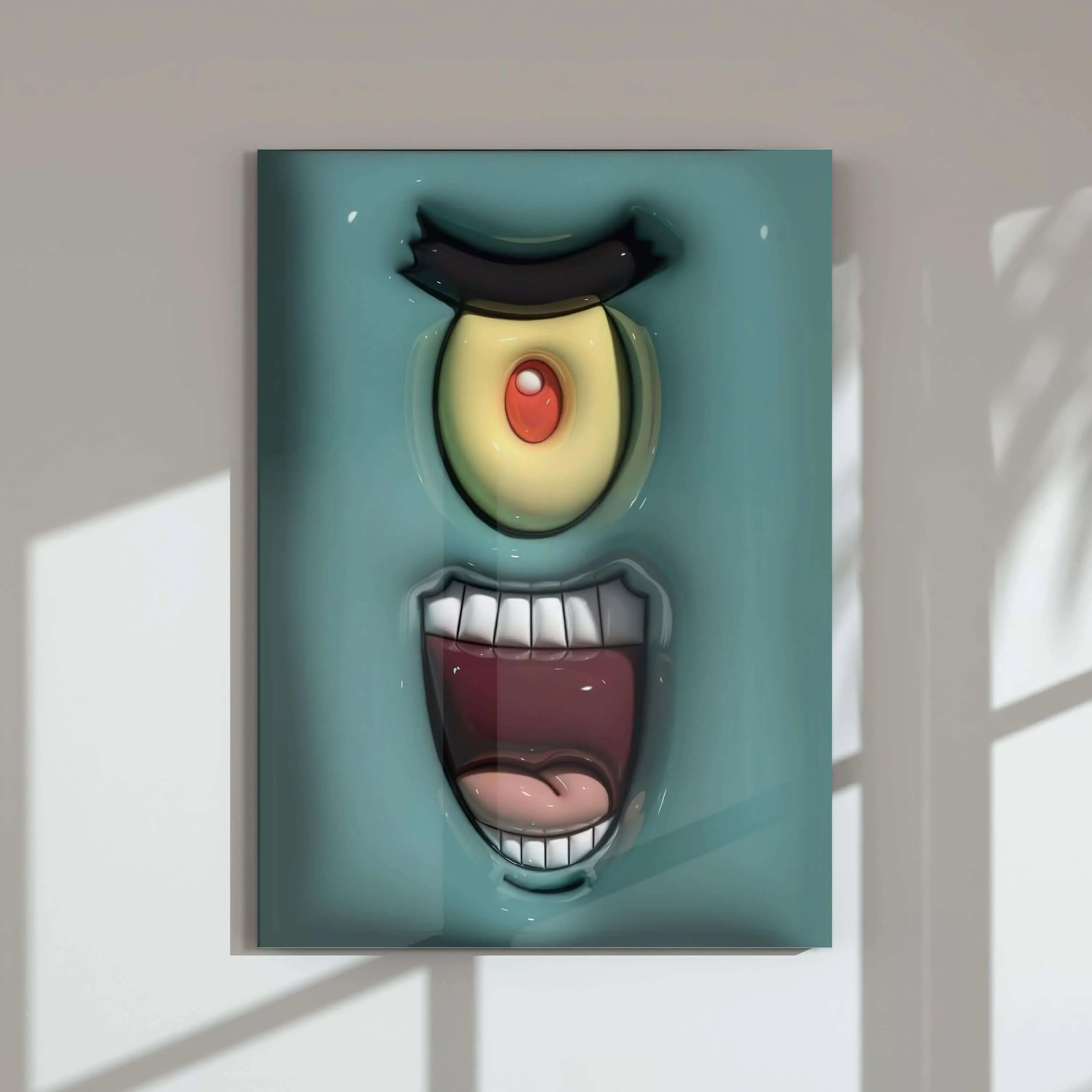 3D Art Hypebeast poster featuring bold cartoon eye and mouth design, printable digital wall art for modern decor — HAUS OF PRINTS