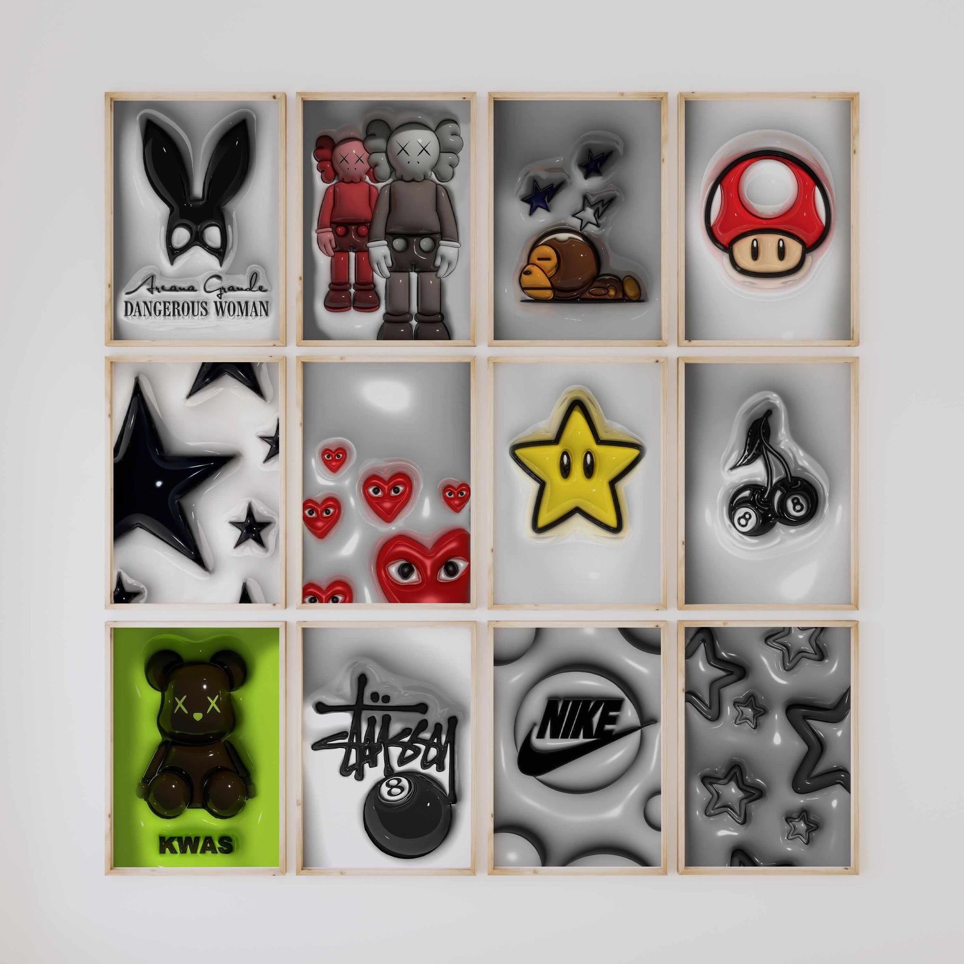 3D Hypebeast Cool Room Decor Set of 12 - Haus of Prints