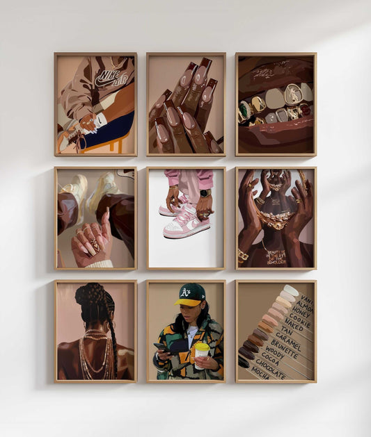 Abstract Black Woman Art Set of 9 - Printable Wall Art by Haus of Prints