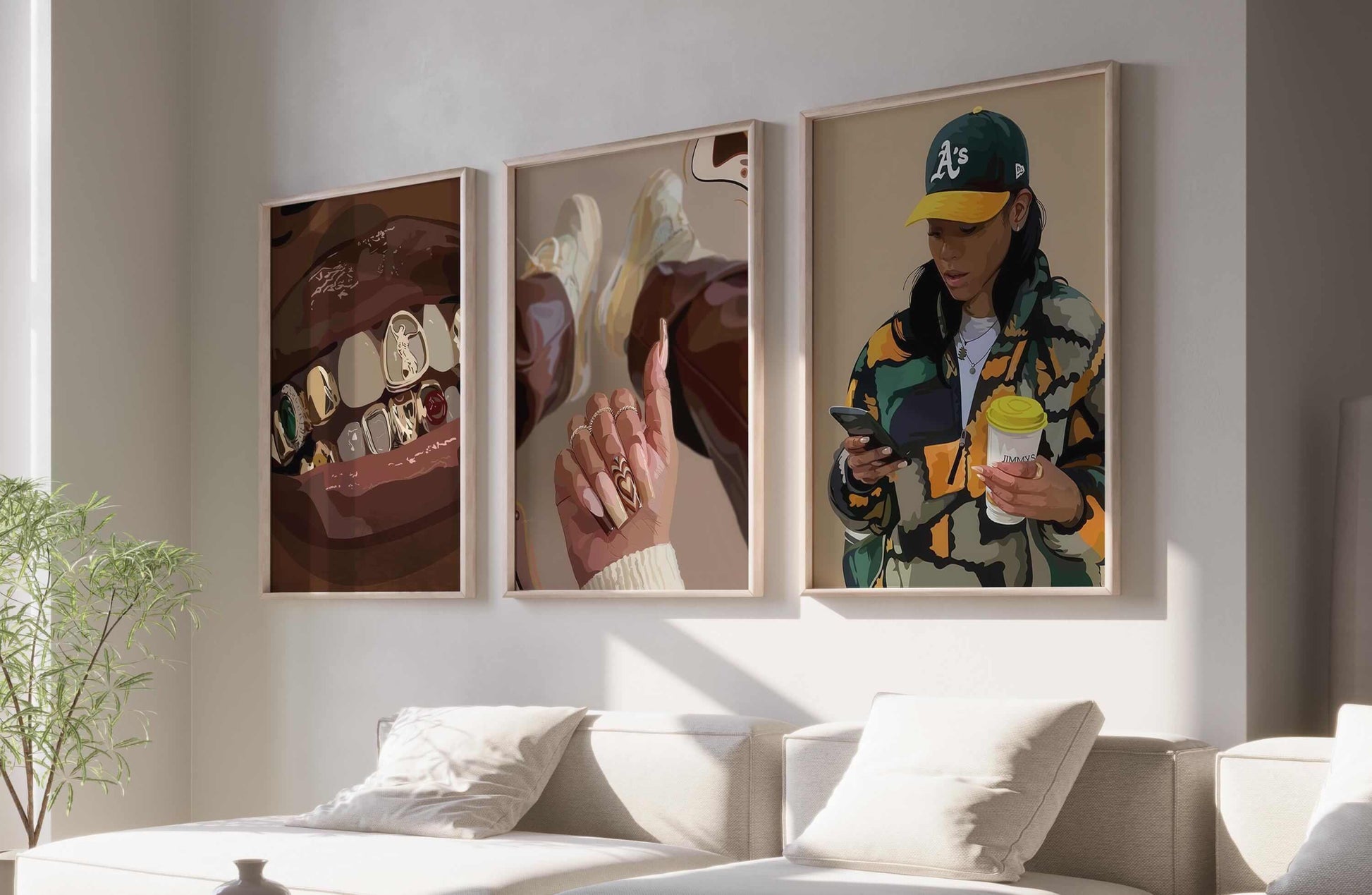 Abstract Black Woman Art Set of 9 - Haus of Prints