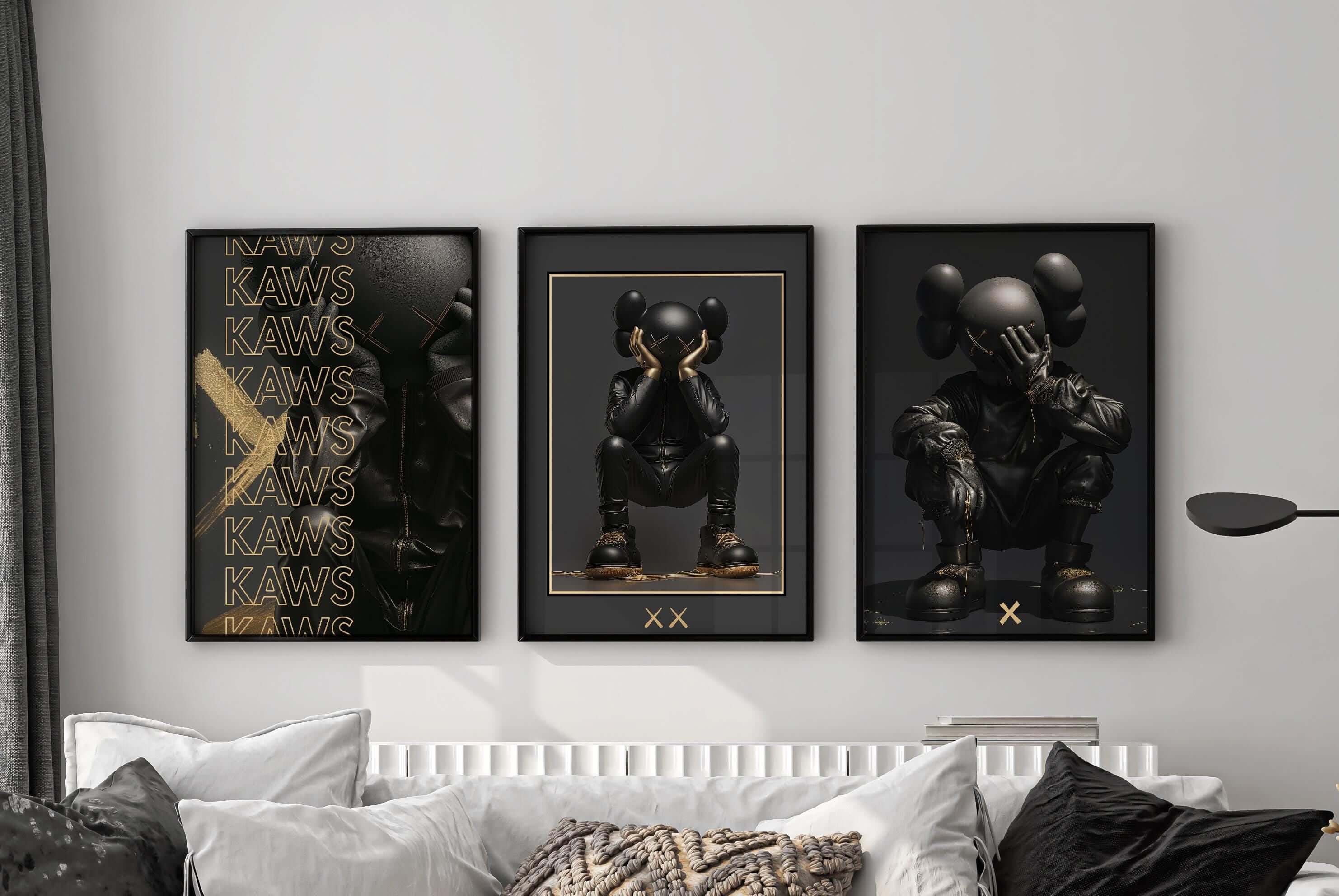 Abstract Gold Hypebeast Poster Set of 3 - Haus of Prints