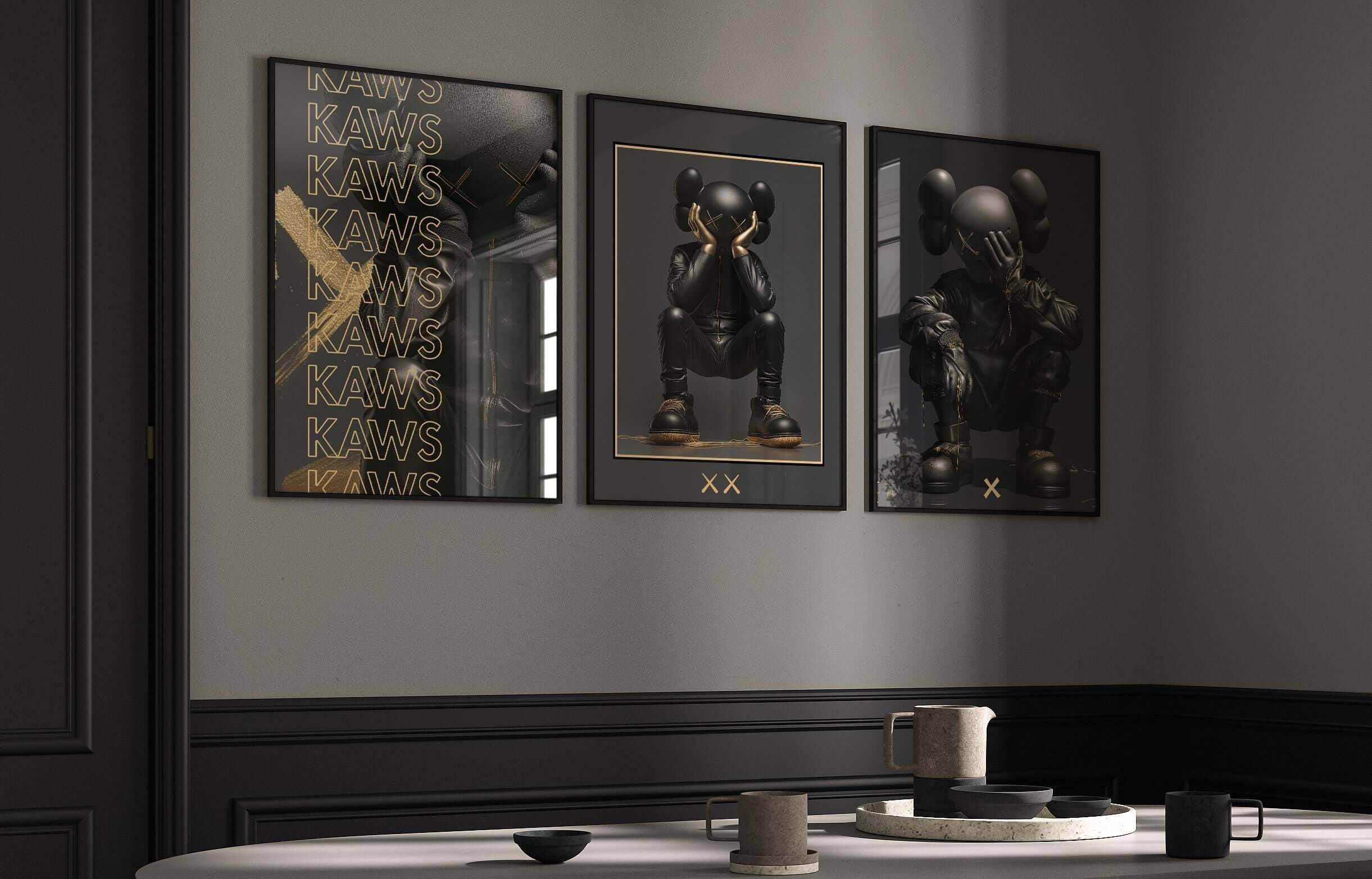 Abstract Gold Hypebeast Poster Set of 3 - Haus of Prints